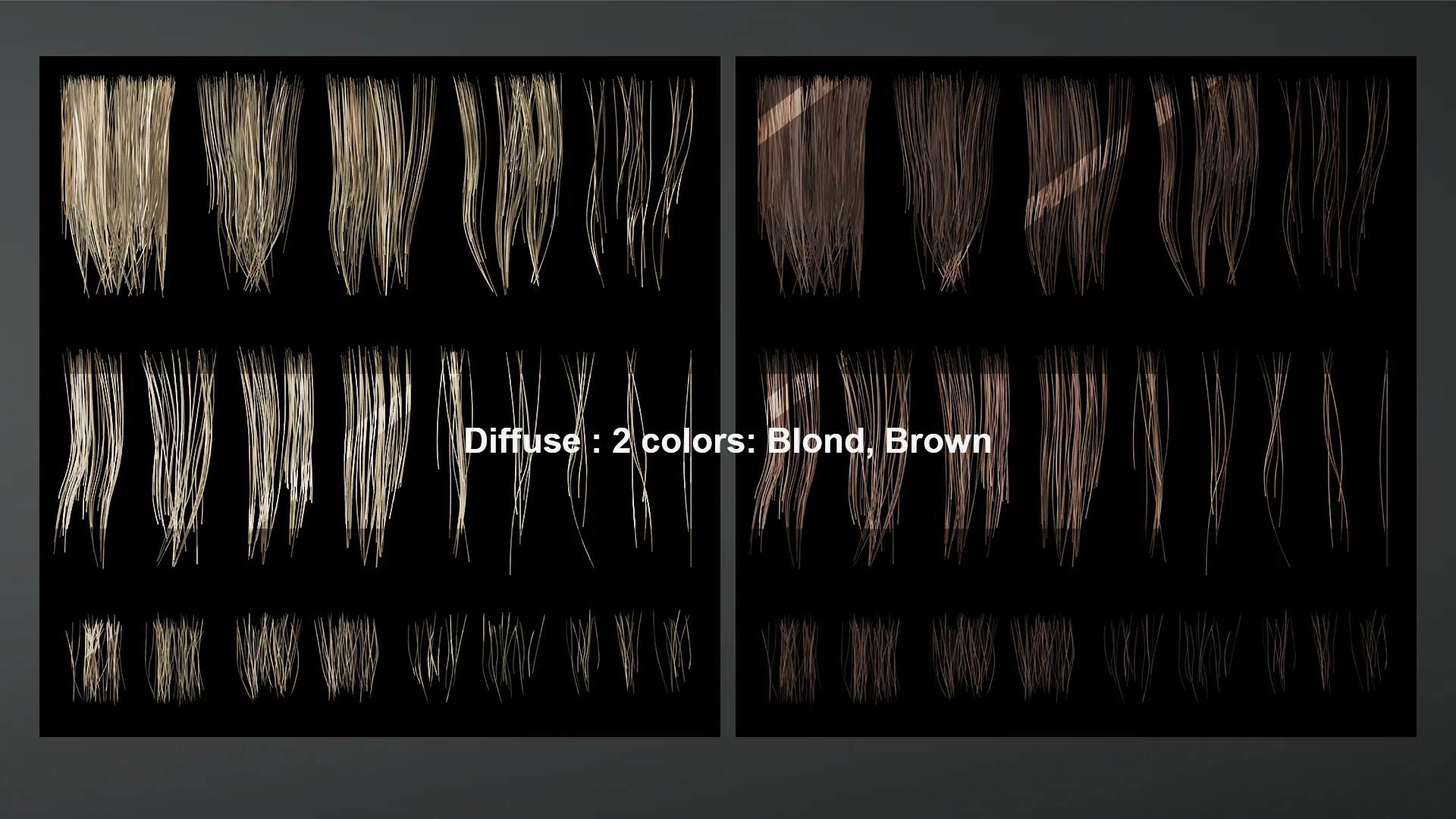 Hair Textures for Hair Cards "Jacob" 4K (TGA, PNG)