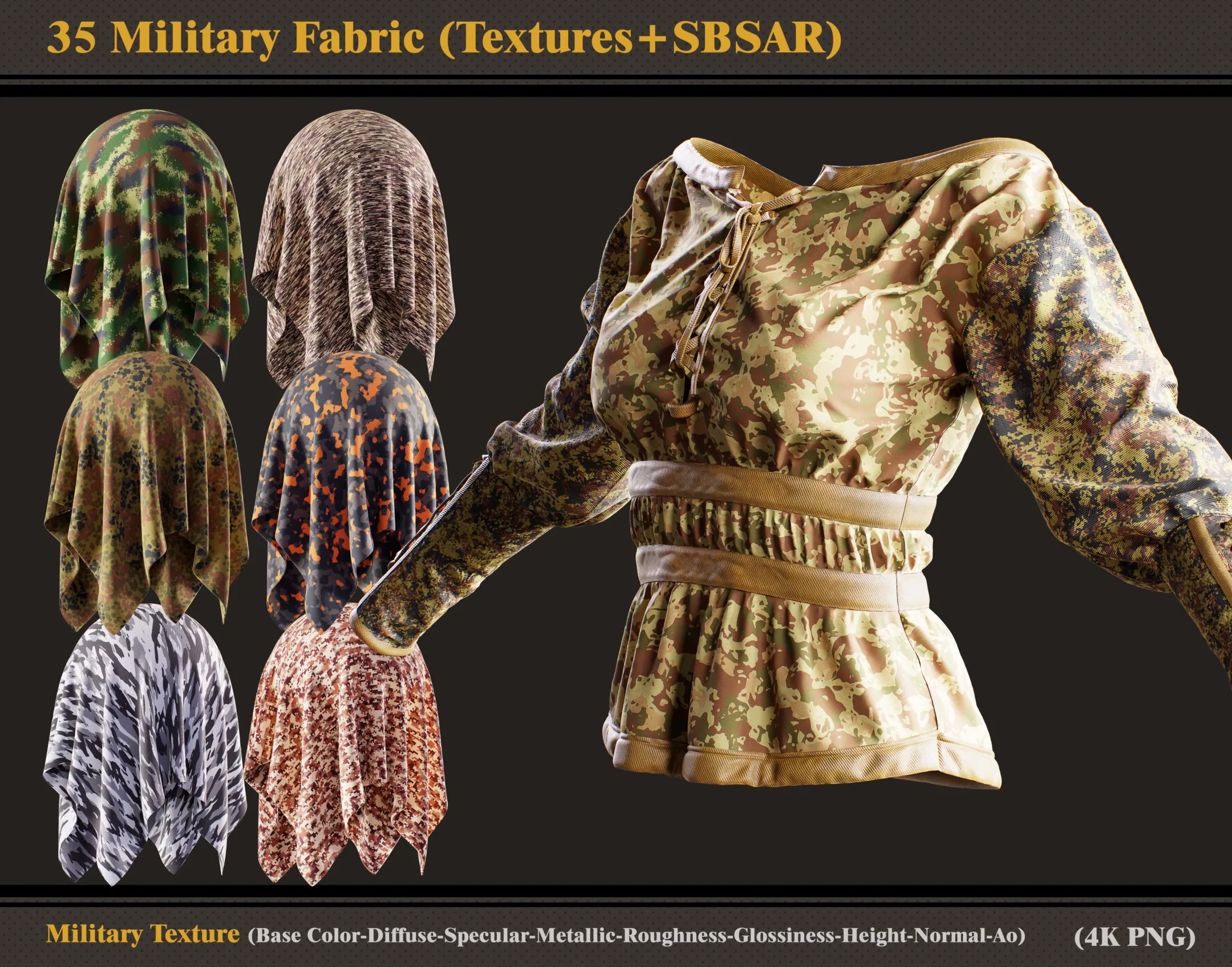 35 Military Fabric (Texture + SBSAR)