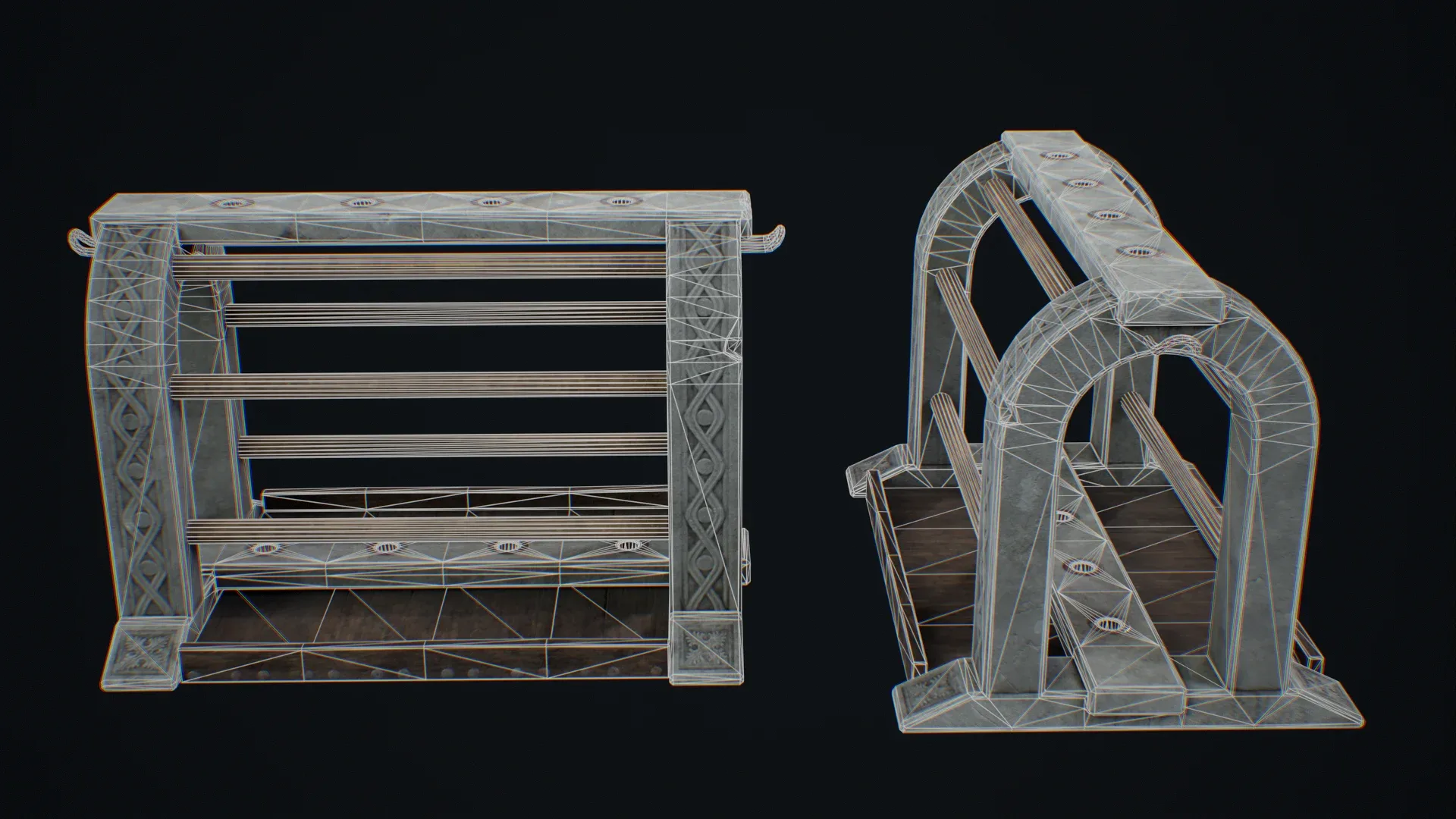 Medieval Weapon Rack -PBR- Game - FlippedNormals