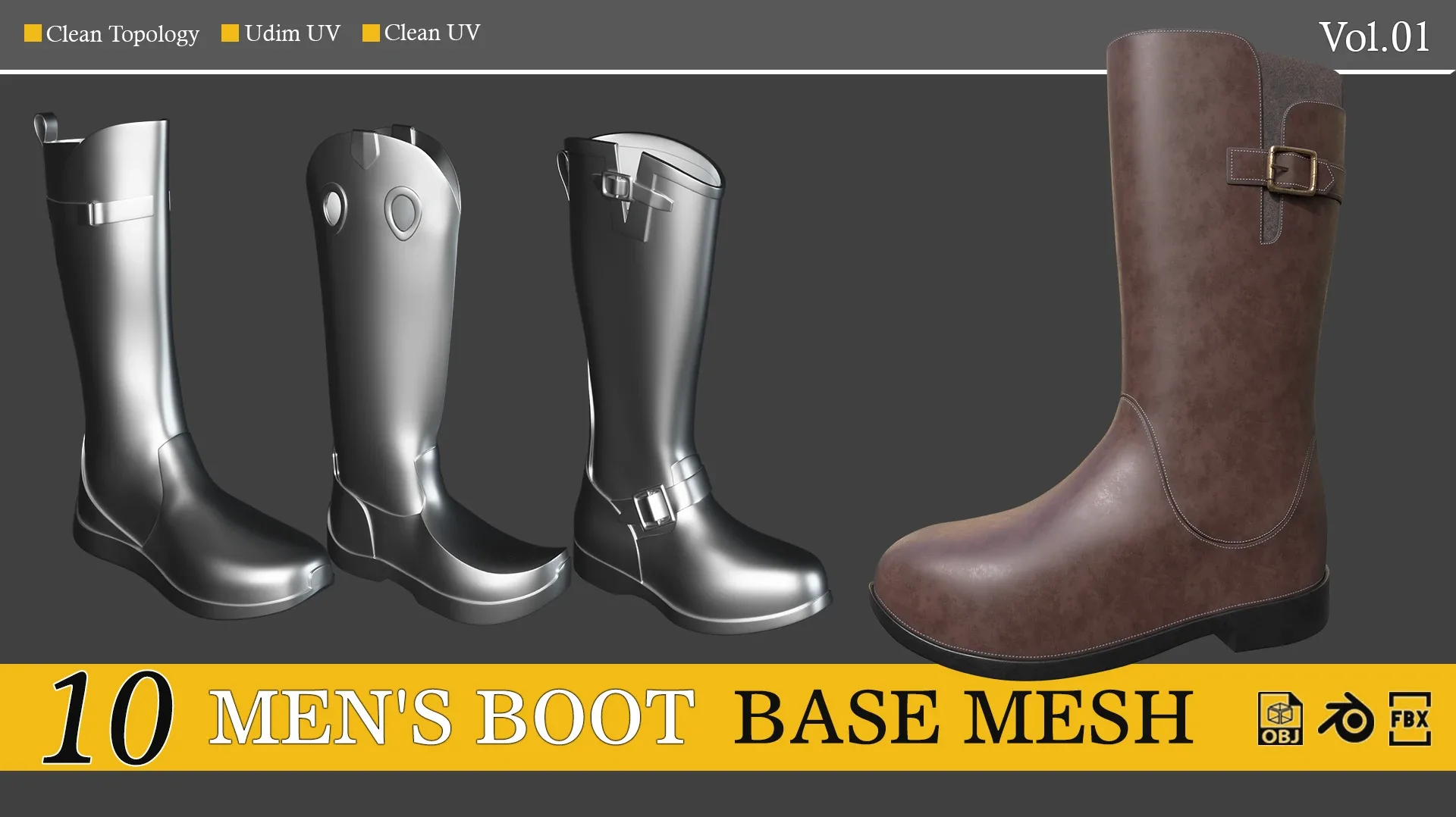 10 Base Mesh men's boot - vol-01