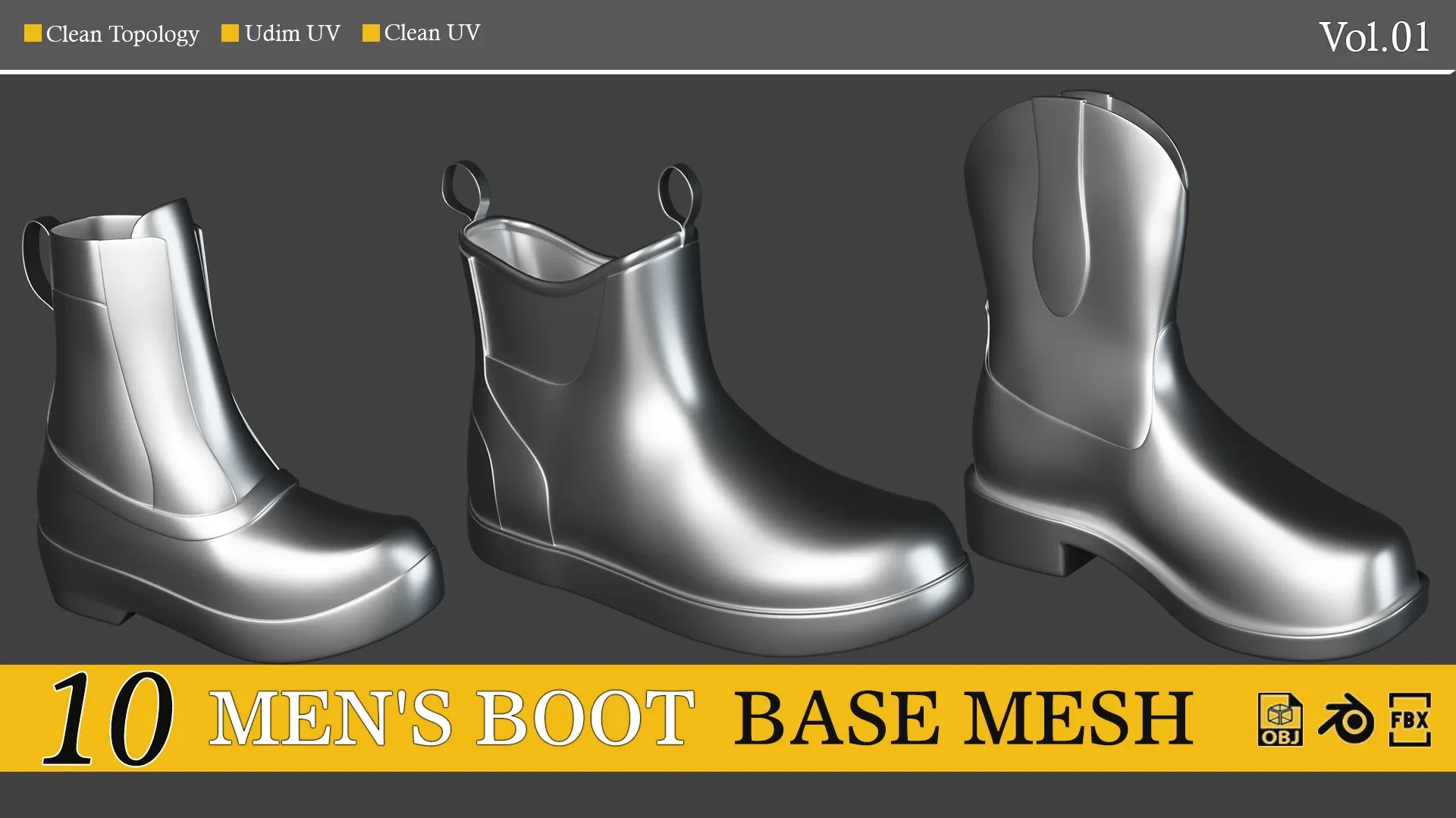 10 Base Mesh men's boot - vol-01