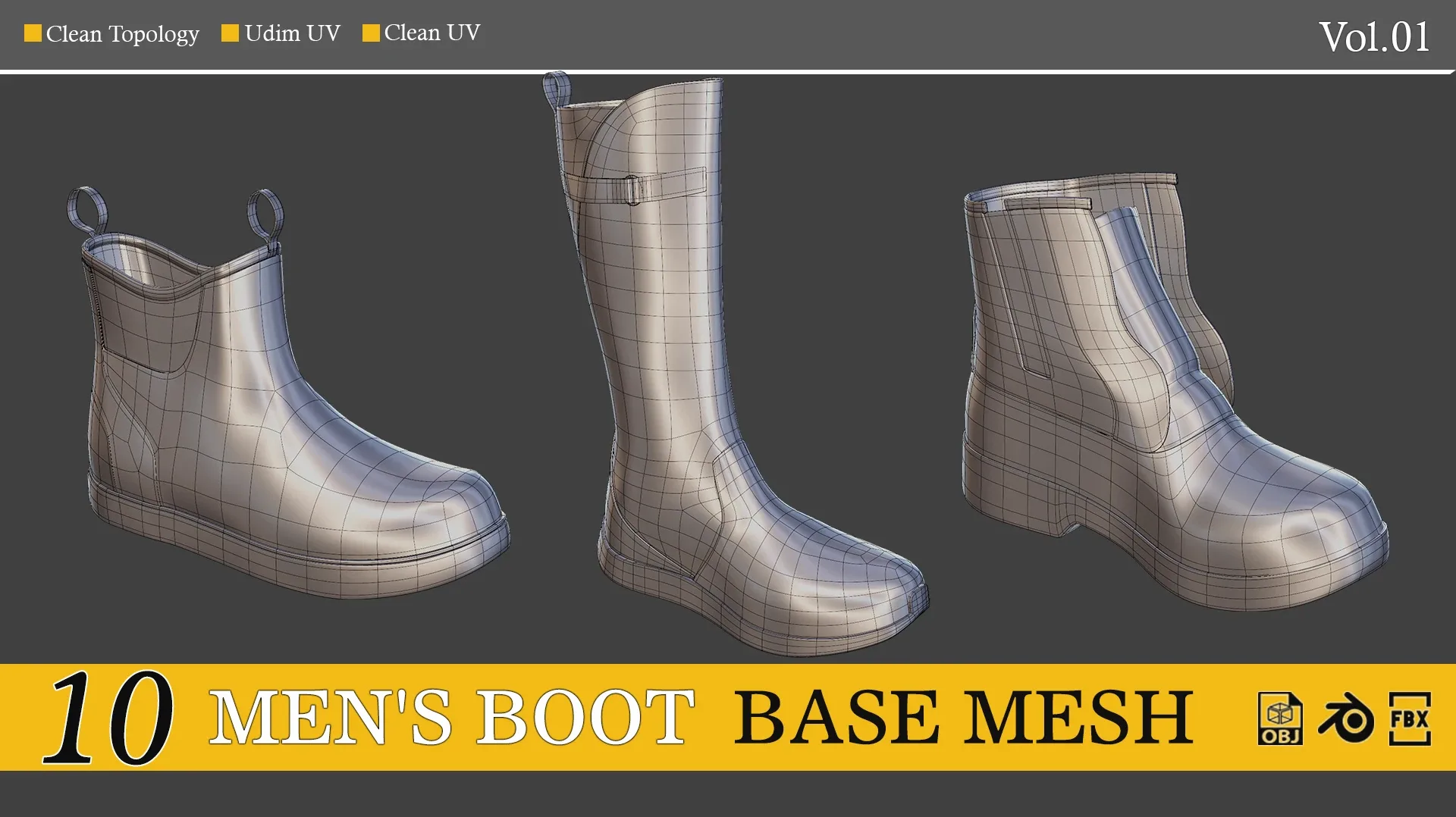 10 Base Mesh men's boot - vol-01