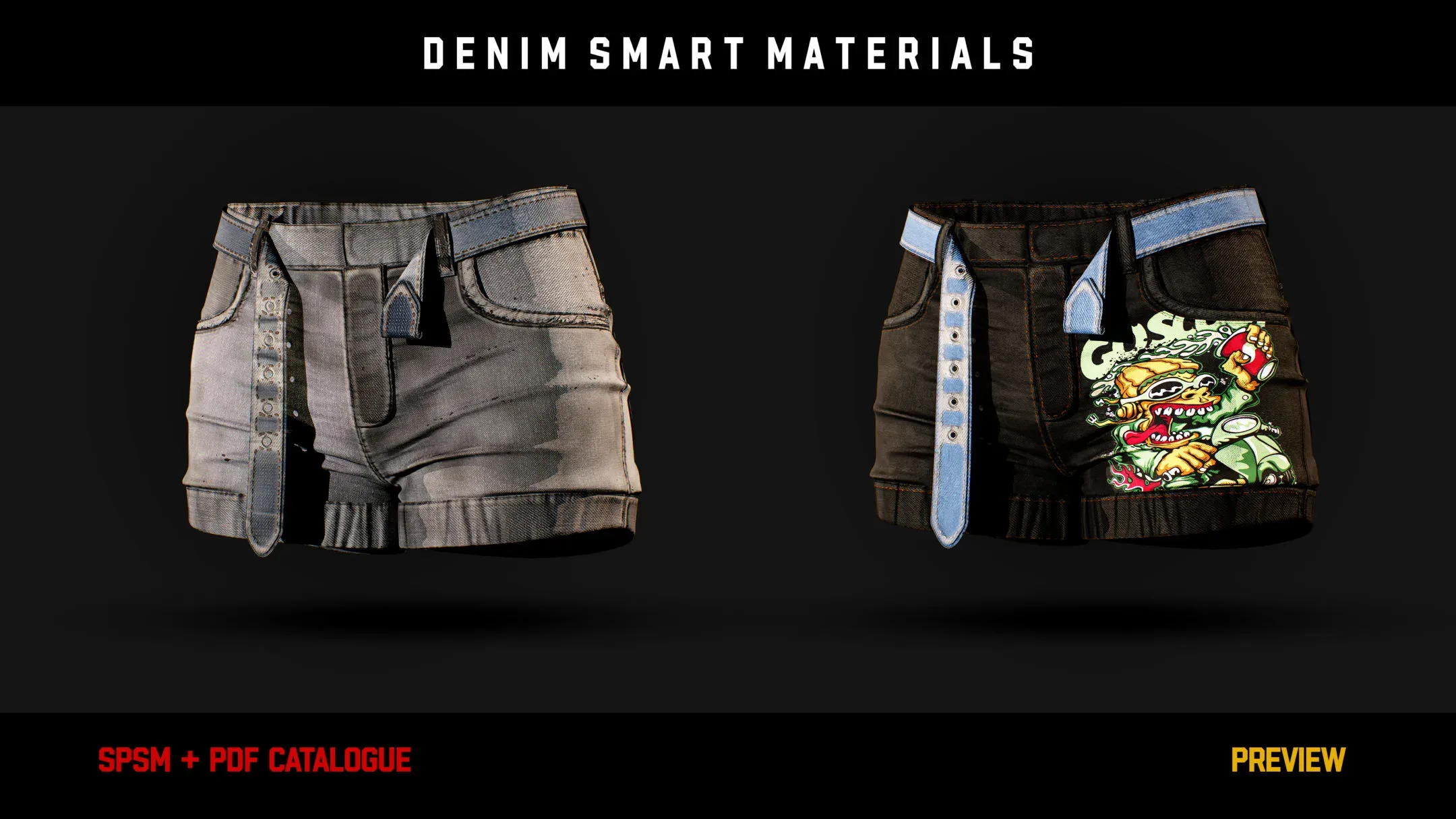 ” 15 High Detailed Denim Smart Materials ” (vol.1)