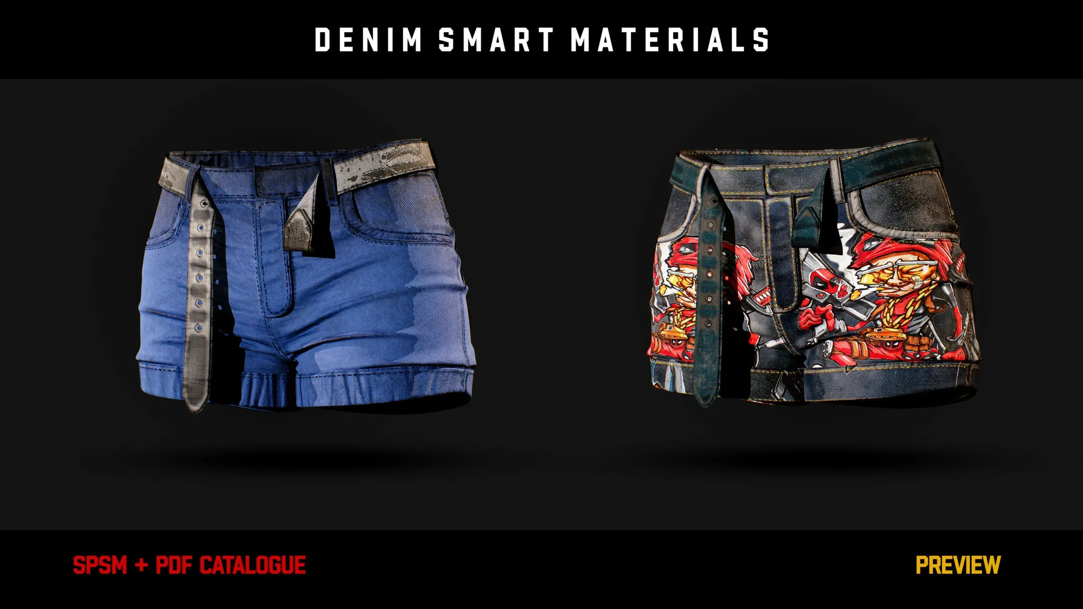 ” 15 High Detailed Denim Smart Materials ” (vol.1)