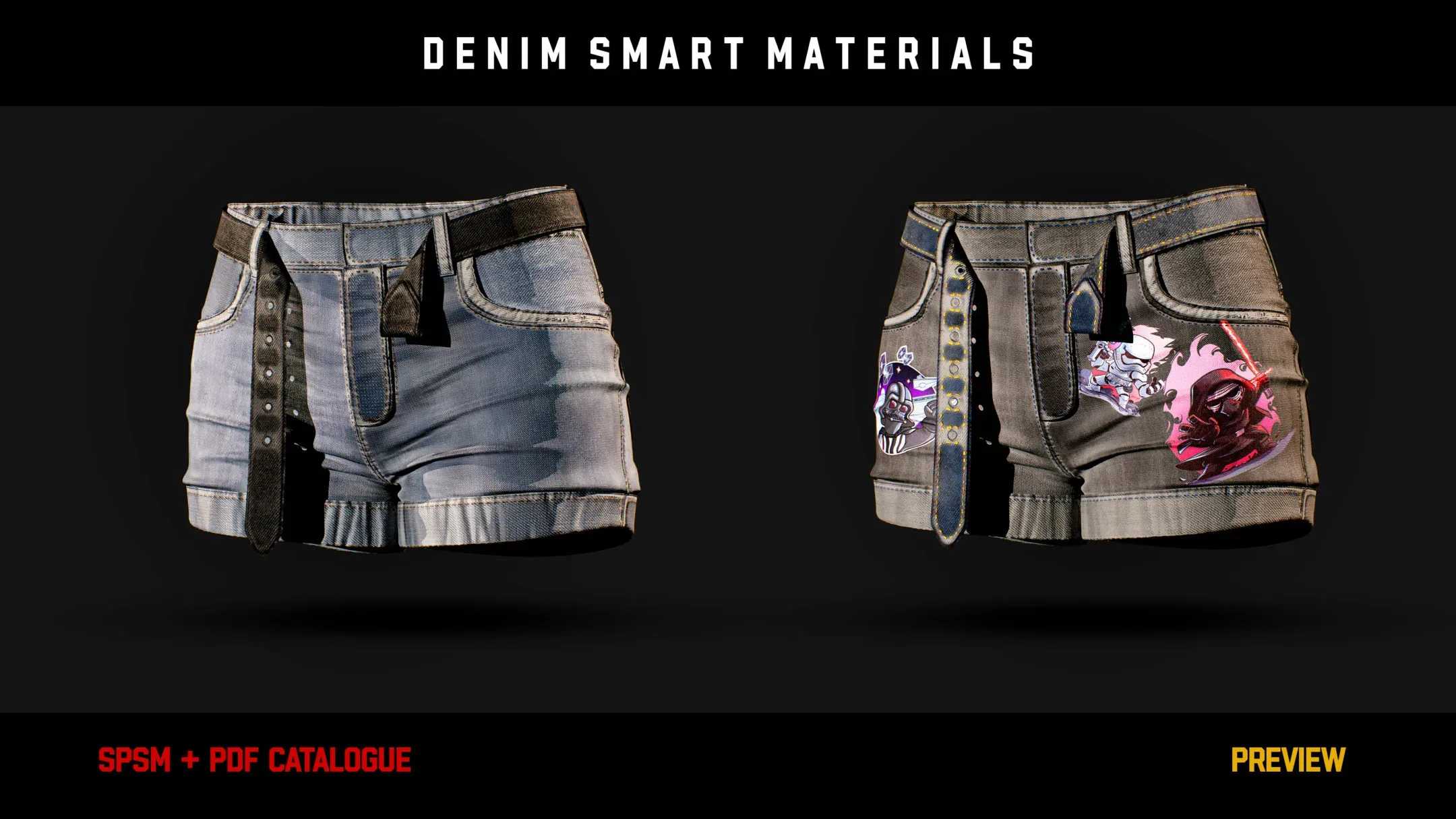 ” 15 High Detailed Denim Smart Materials ” (vol.1)