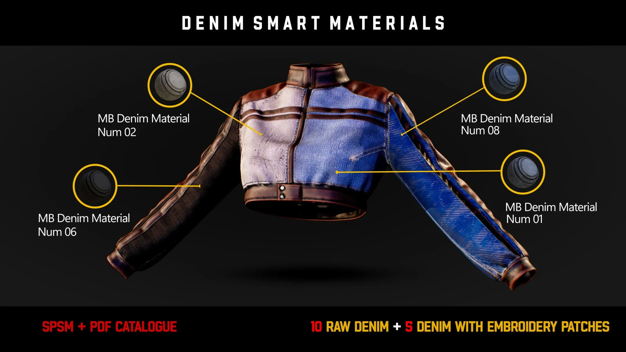 ” 15 High Detailed Denim Smart Materials ” (vol.2)