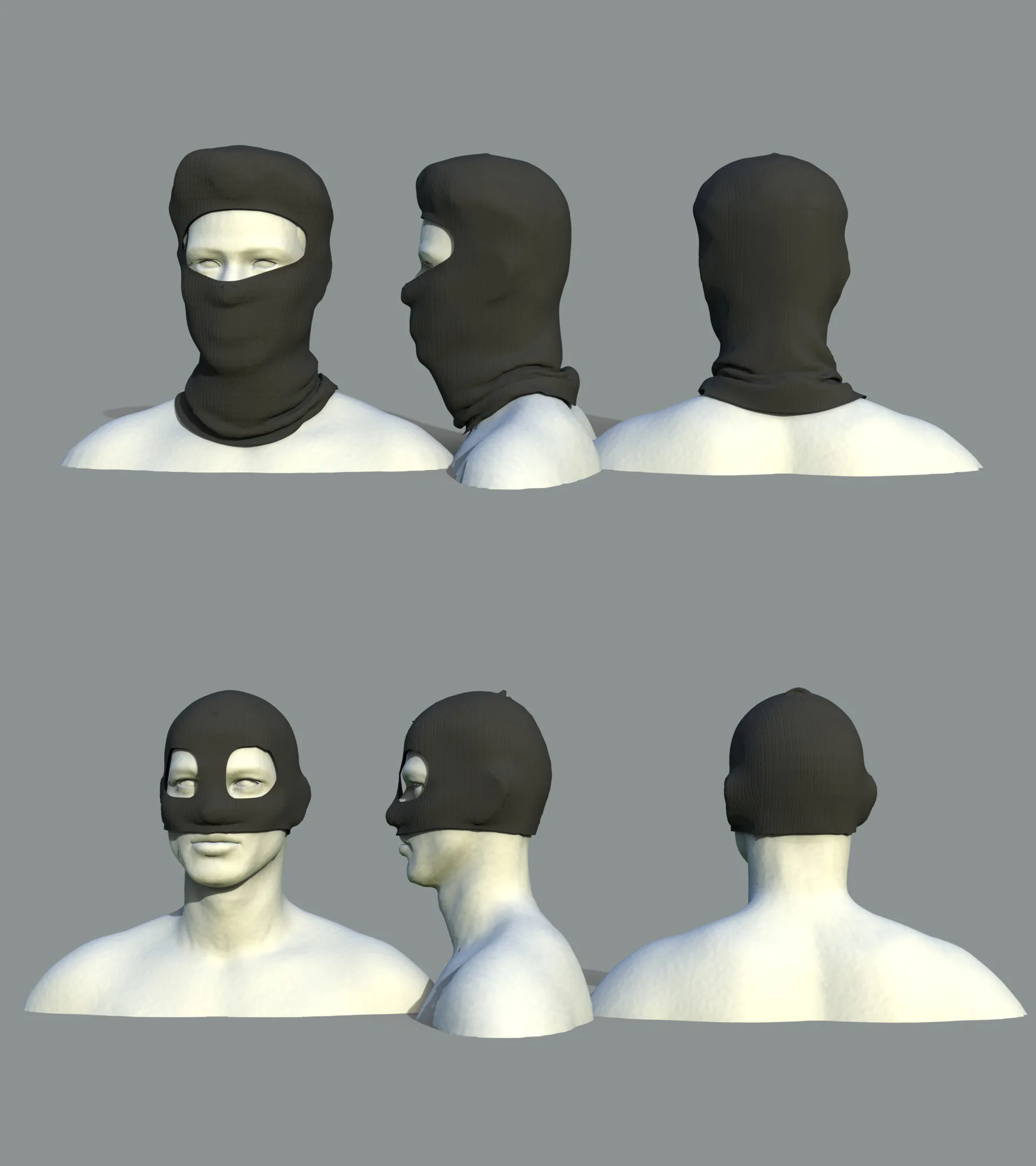 15 Face Mask Low Poly Pack With UV