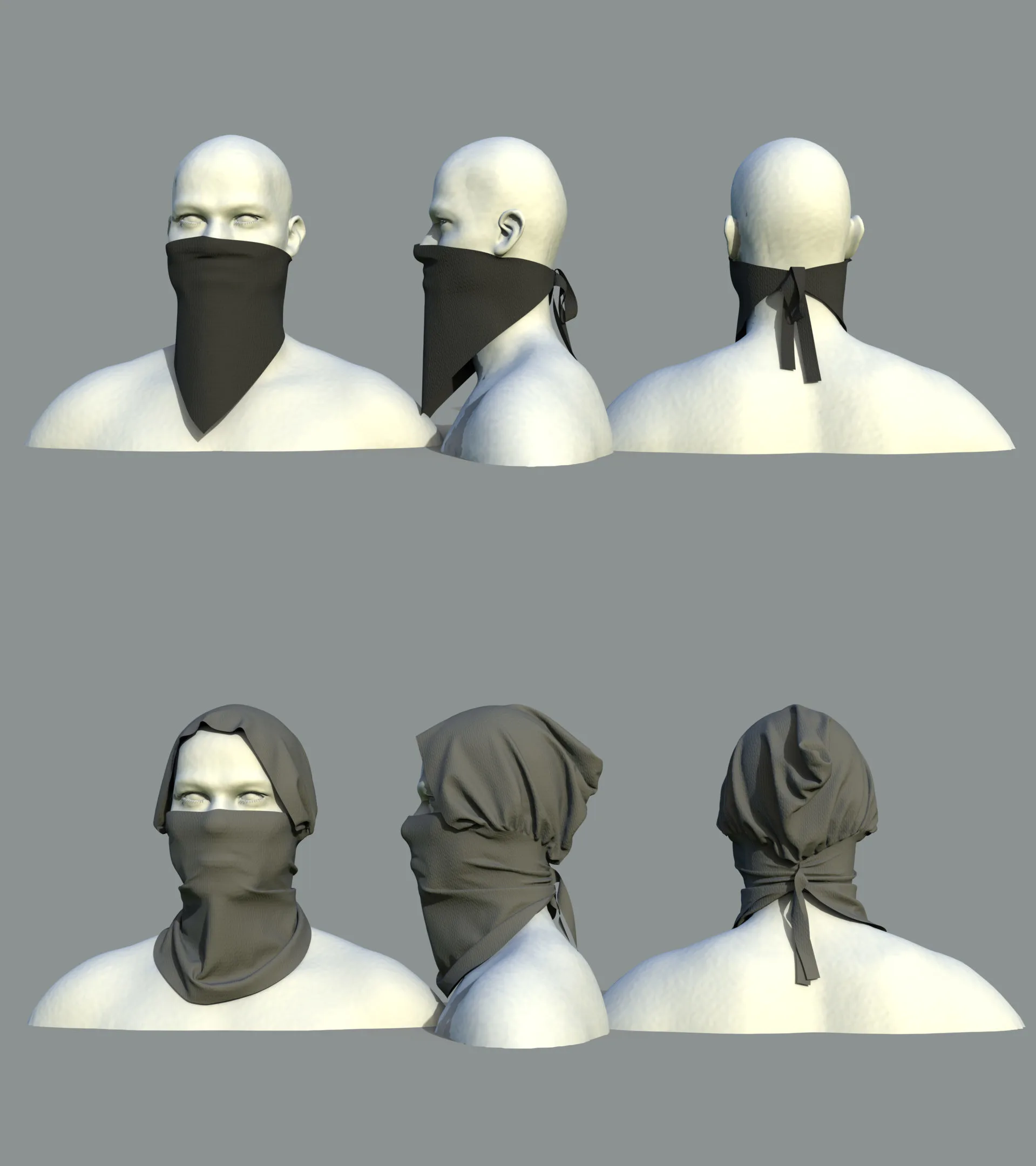 15 Face Mask Low Poly Pack With UV