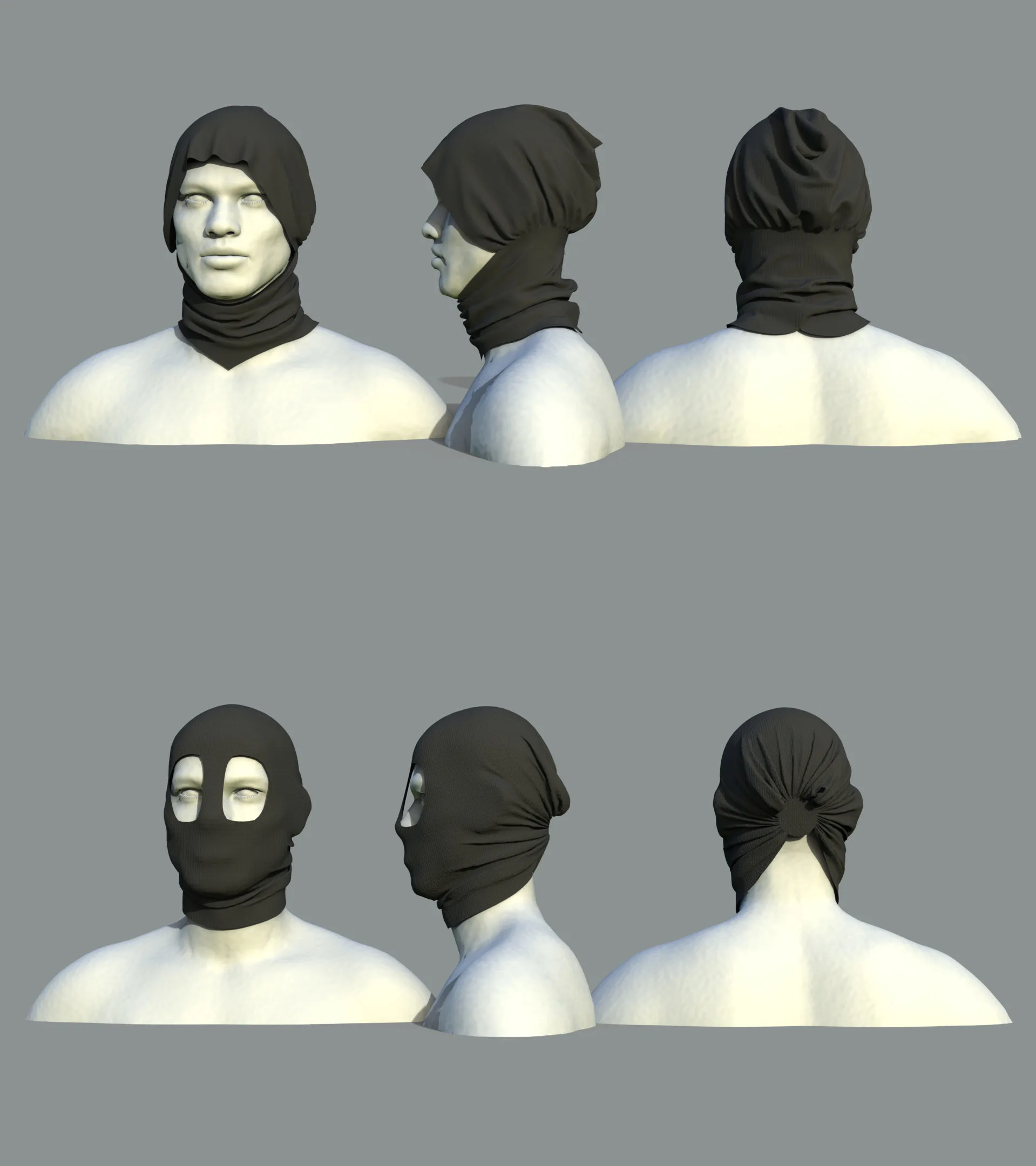 15 Face Mask Low Poly Pack With UV