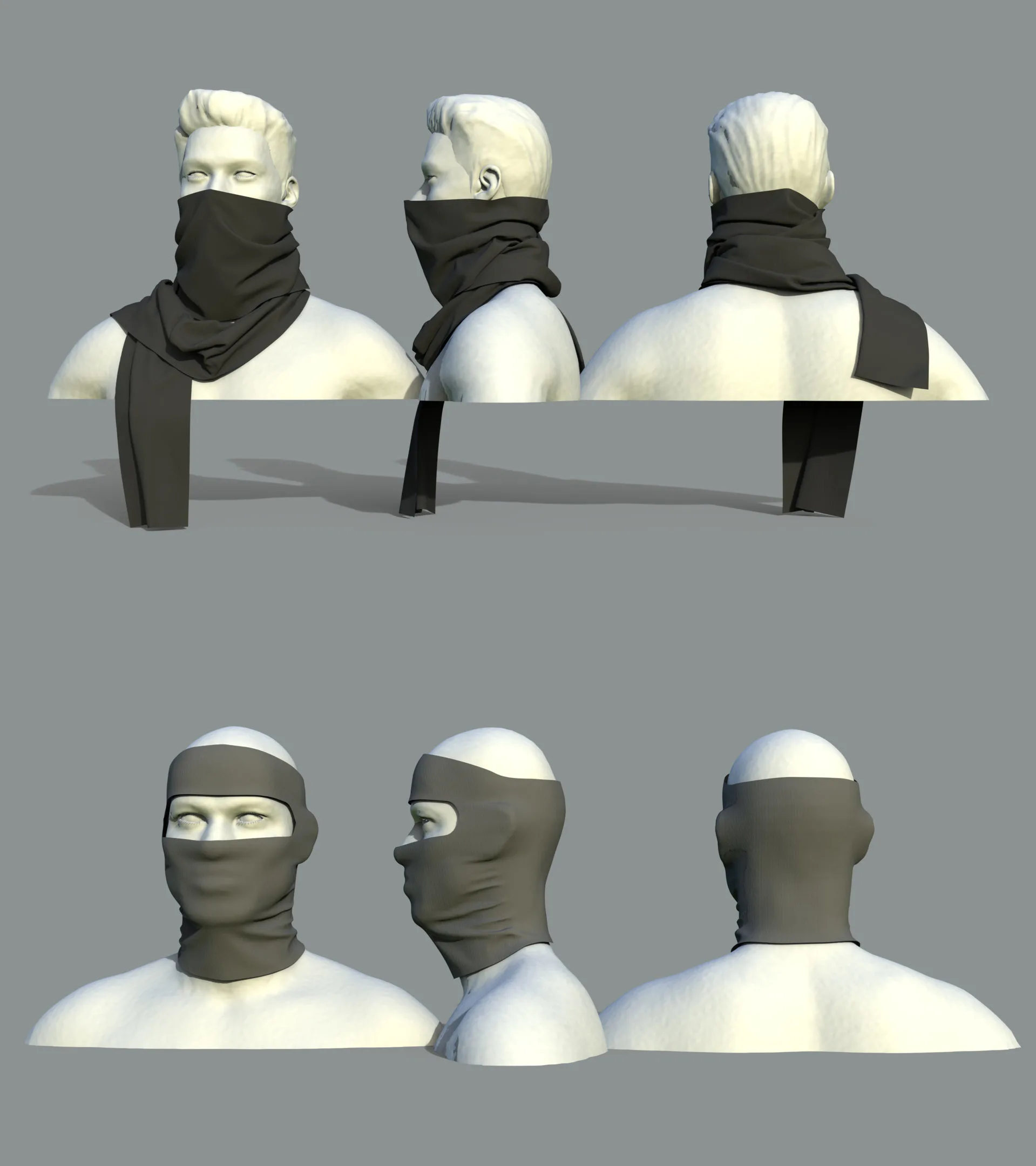 15 Face Mask Low Poly Pack With UV