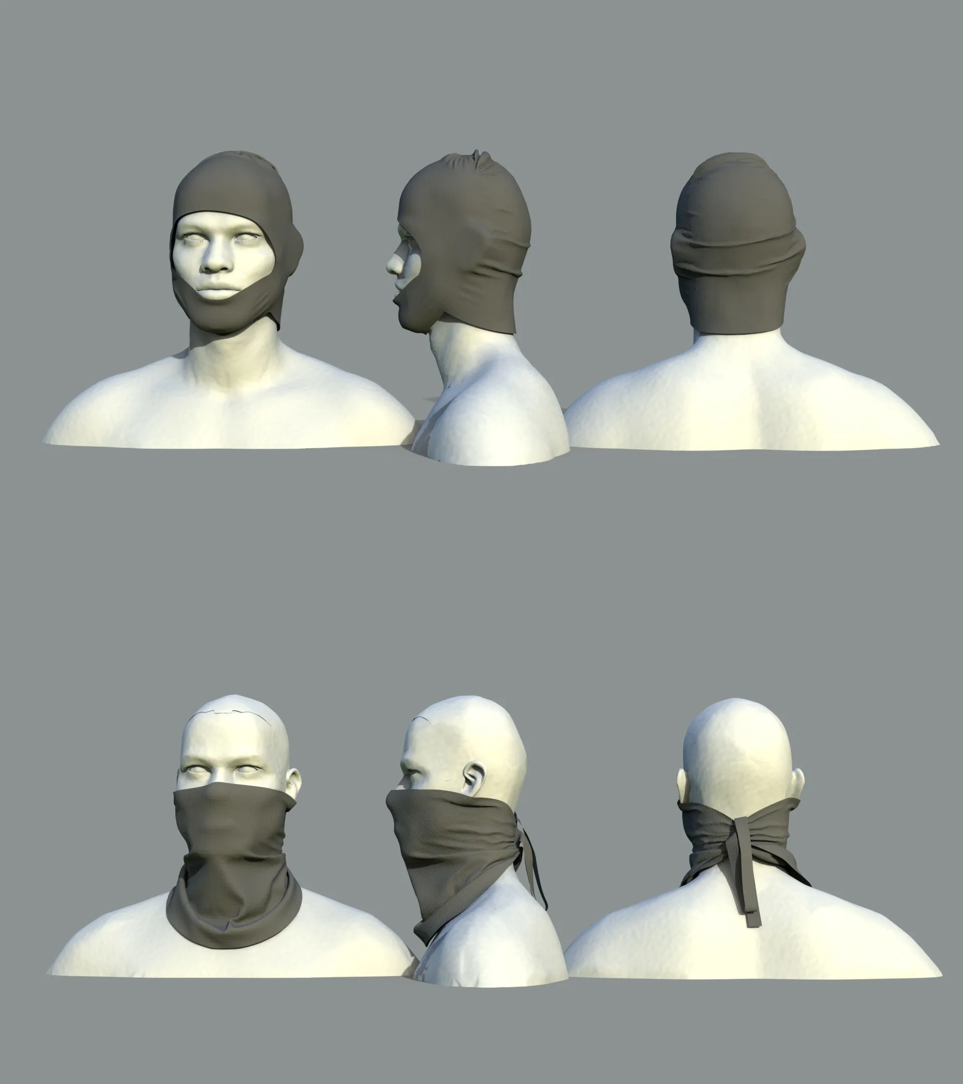 15 Face Mask Low Poly Pack With UV