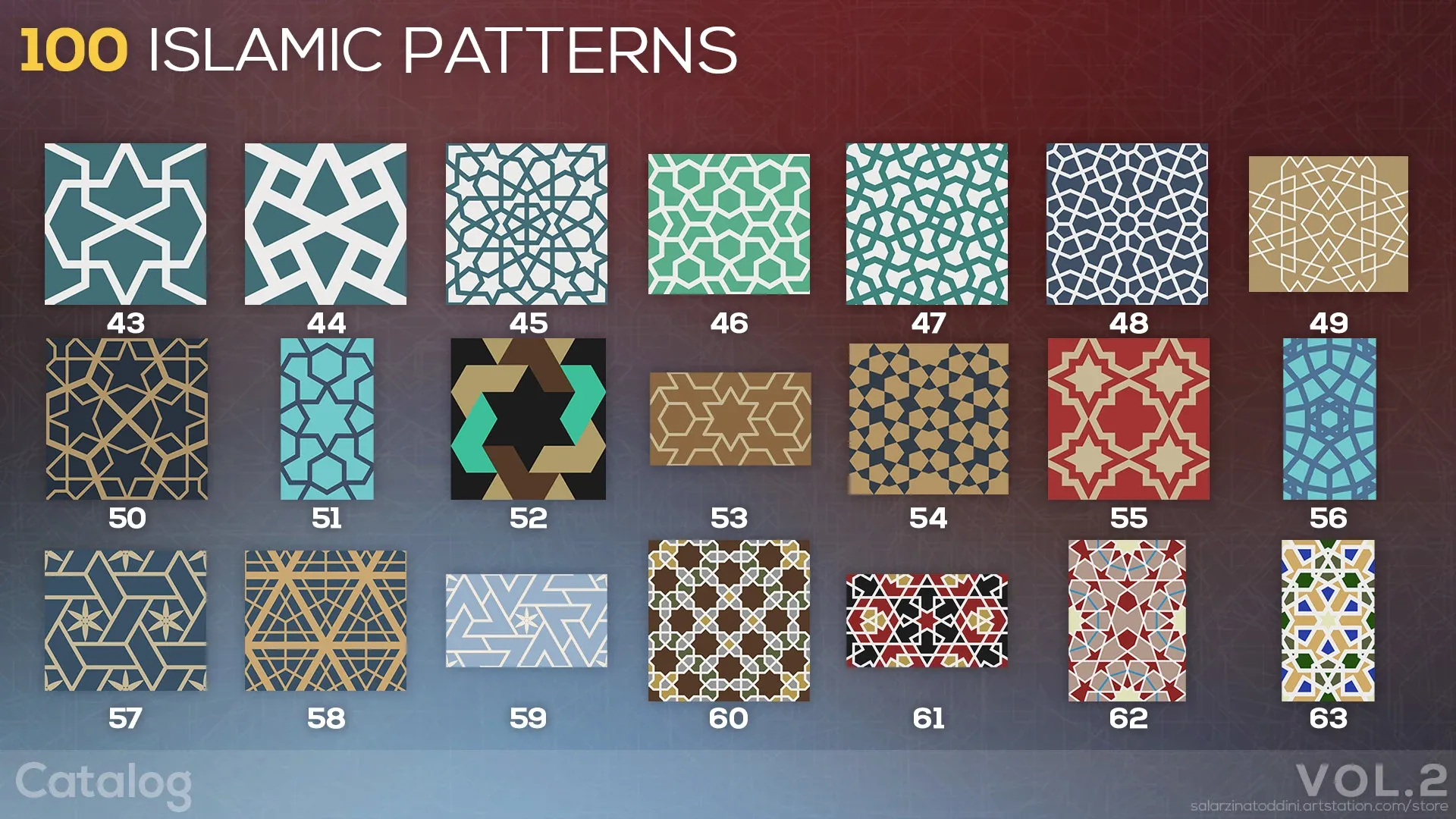 100 Islamic Patterns Vol.2