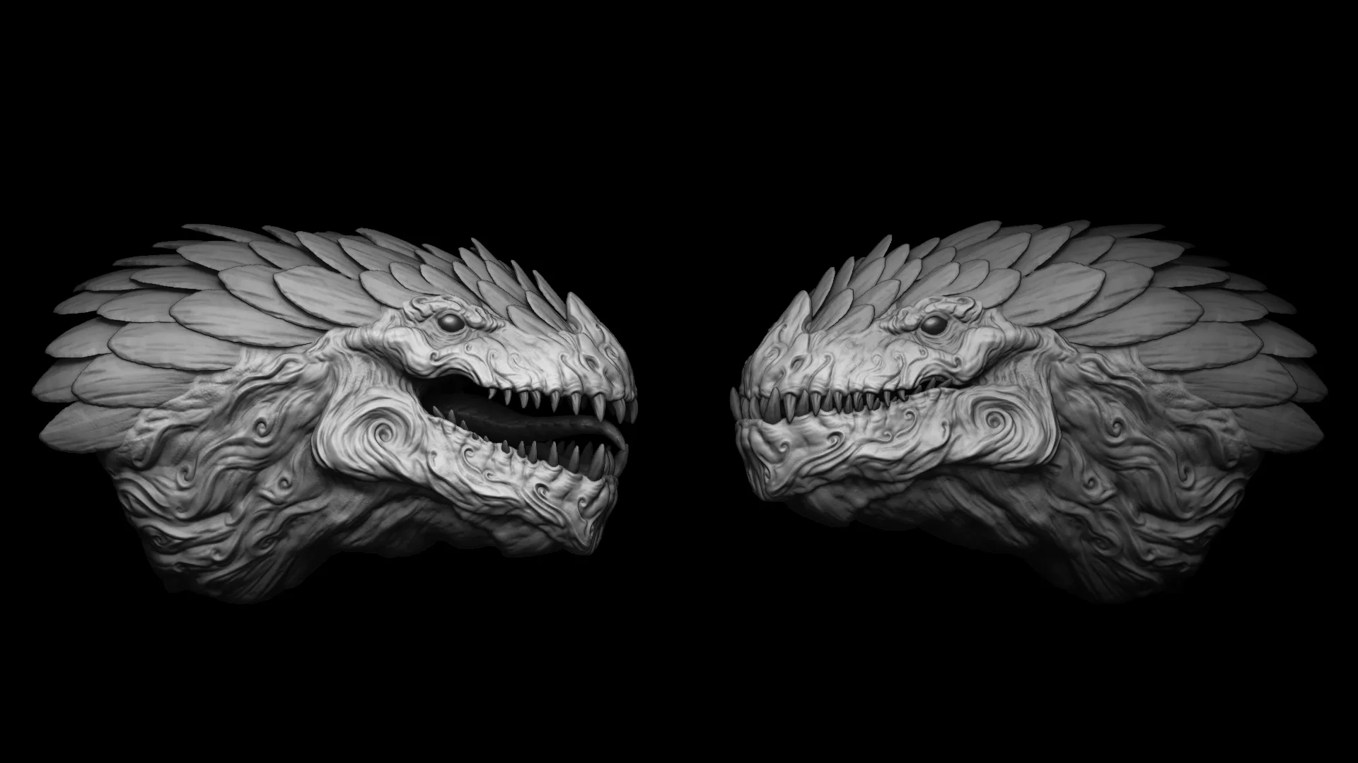 Zbrush - Dragon Heads IMM Brush