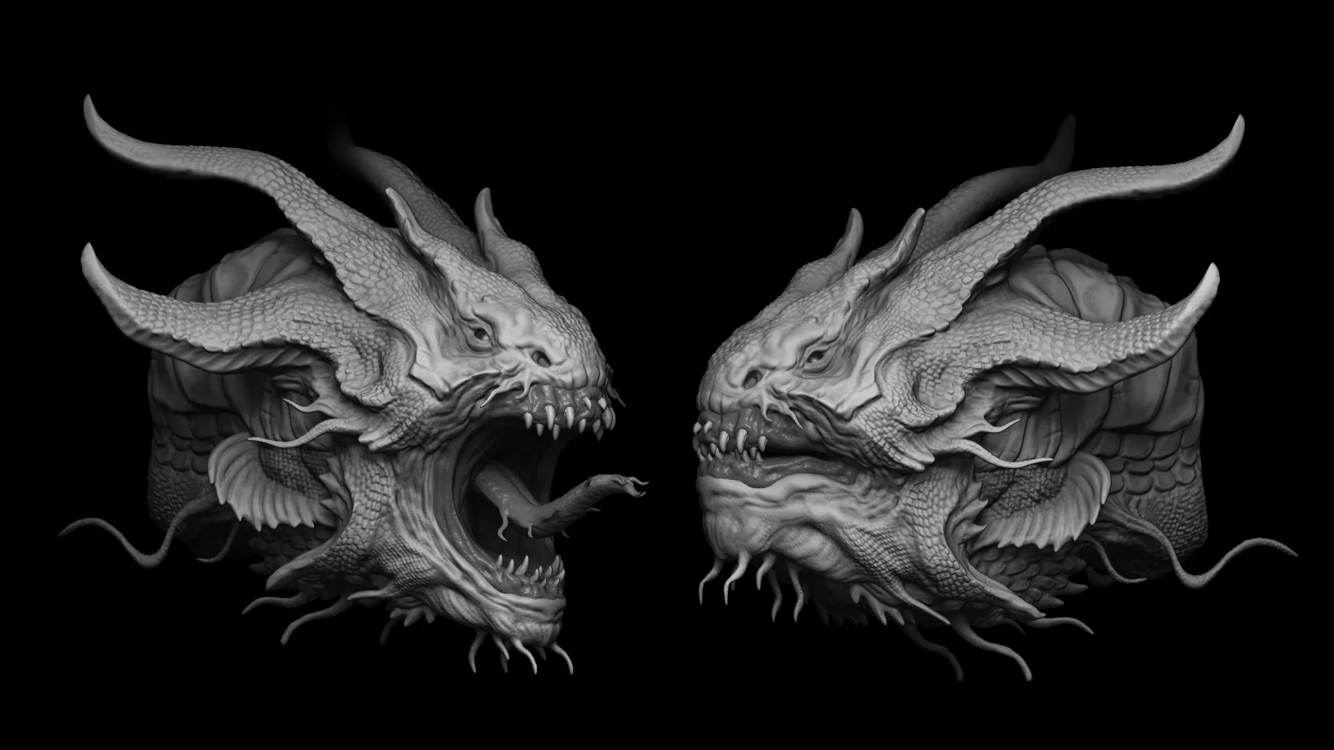 Zbrush - Dragon Heads IMM Brush