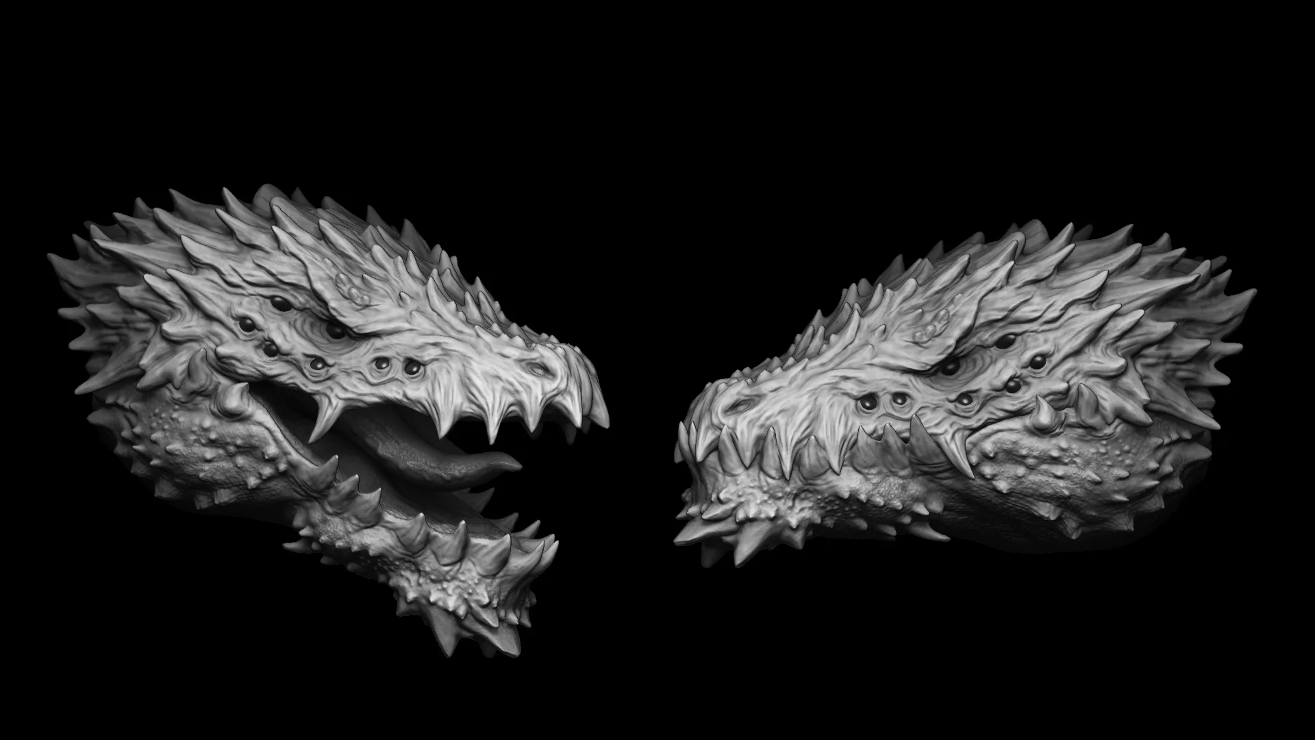 Zbrush - Dragon Heads IMM Brush