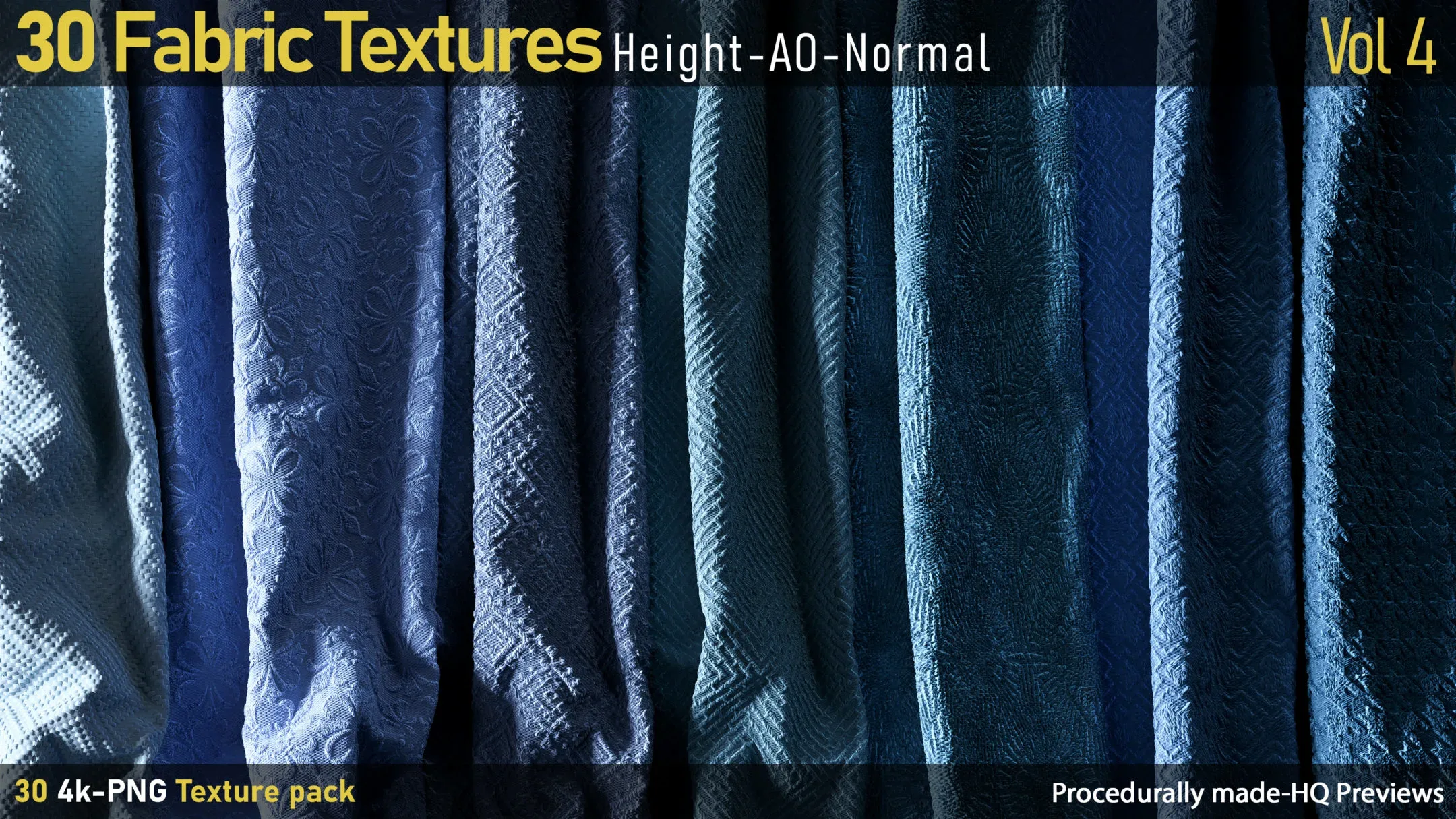 30 Fabric Textures-AO-Height-Normal-Vol4