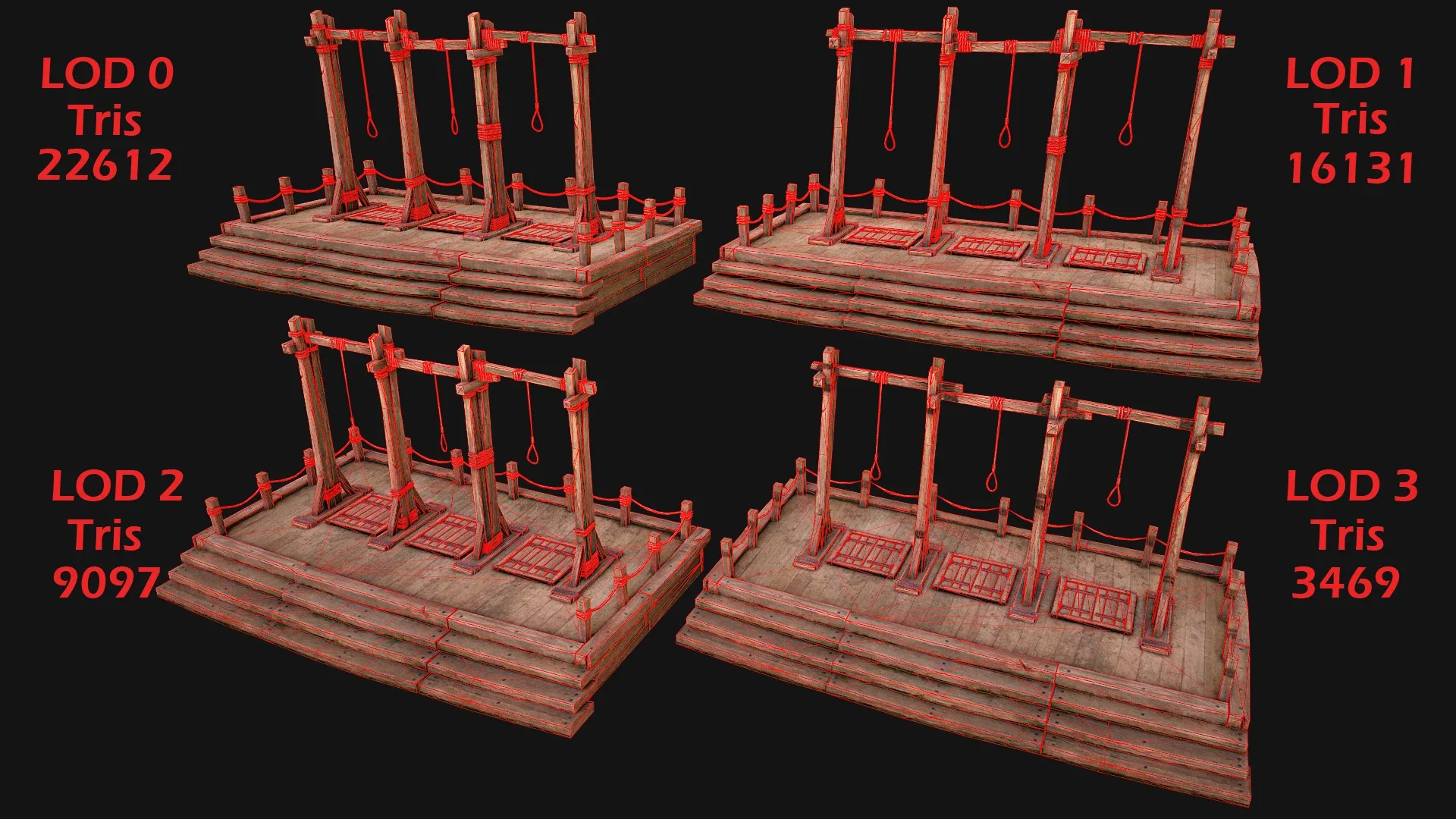 Medieval Gallows Podium Torture