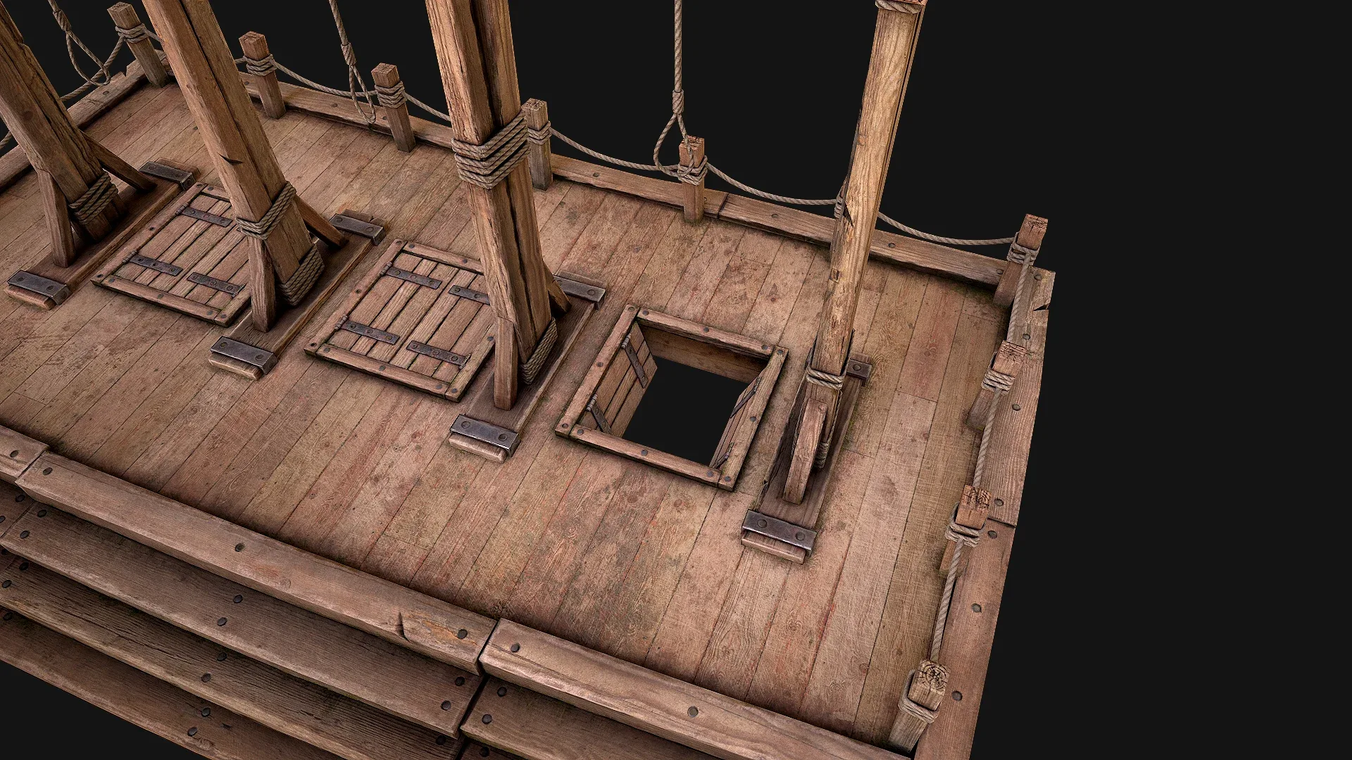 Medieval Gallows Podium Torture