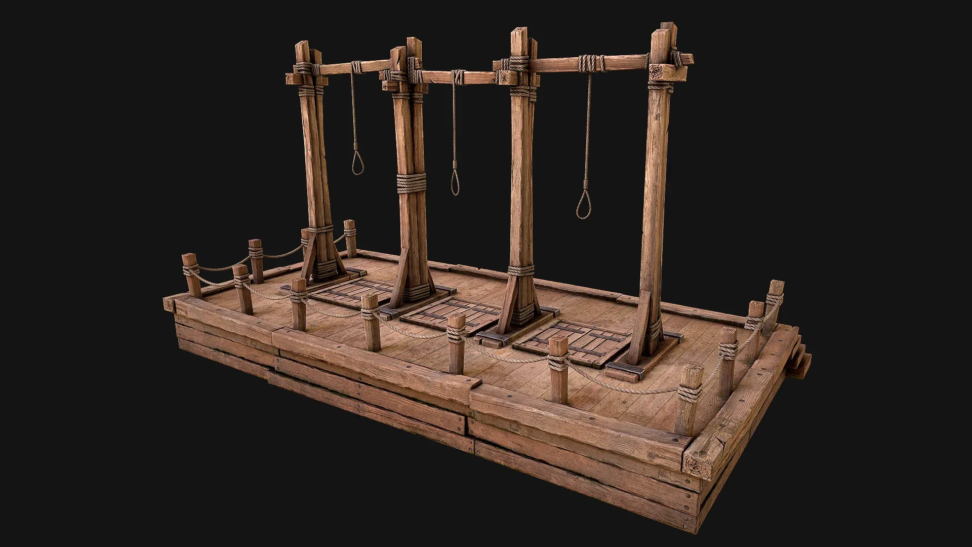 Medieval Gallows Podium Torture