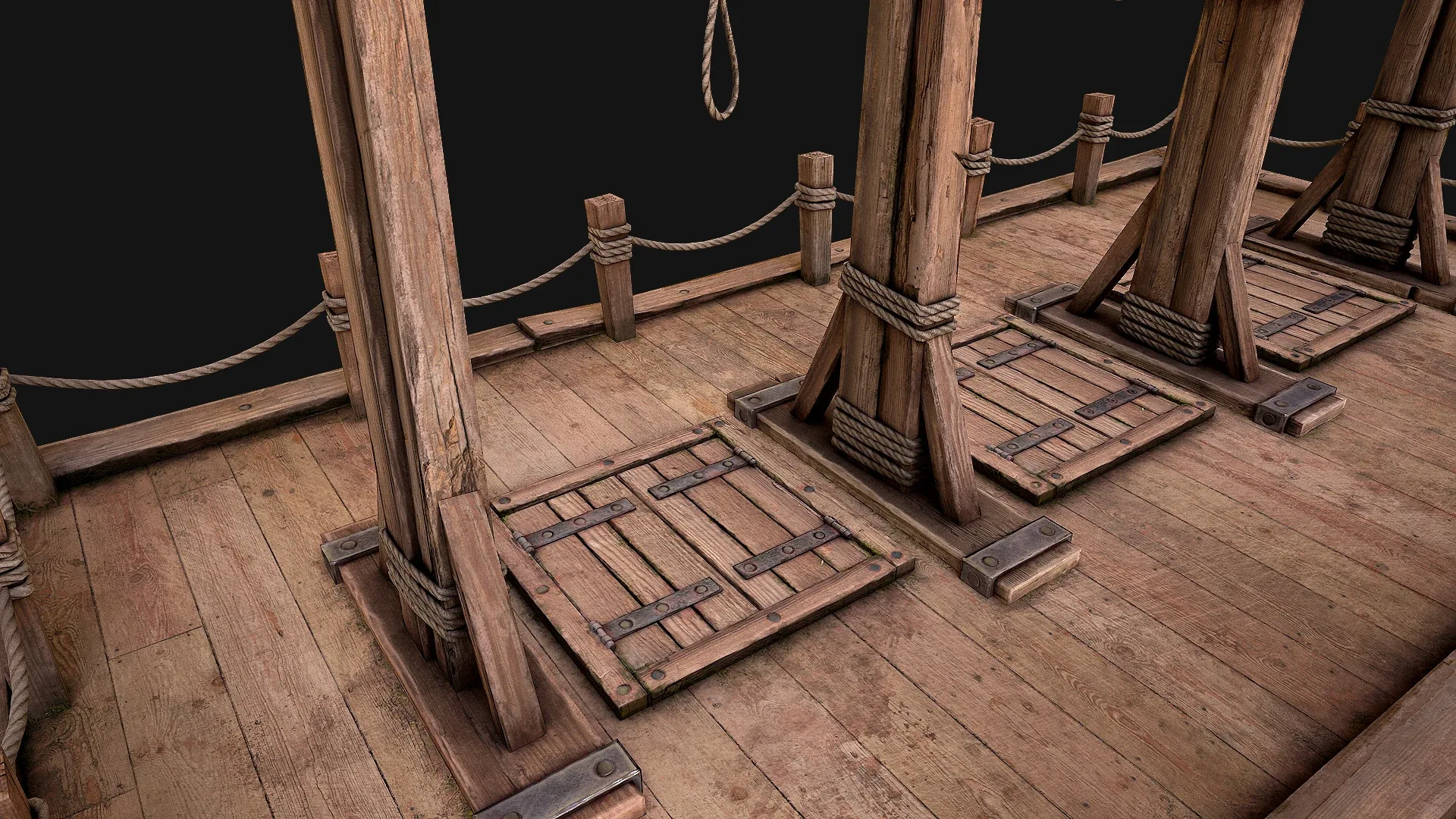 Medieval Gallows Podium Torture