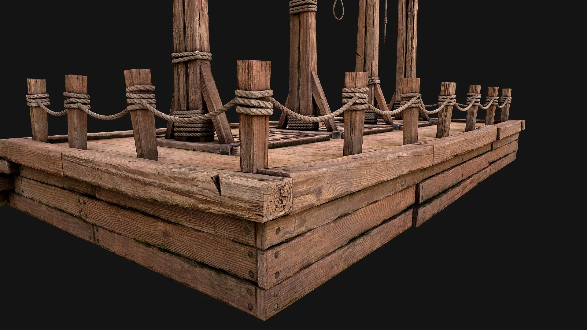 Medieval Gallows Podium Torture