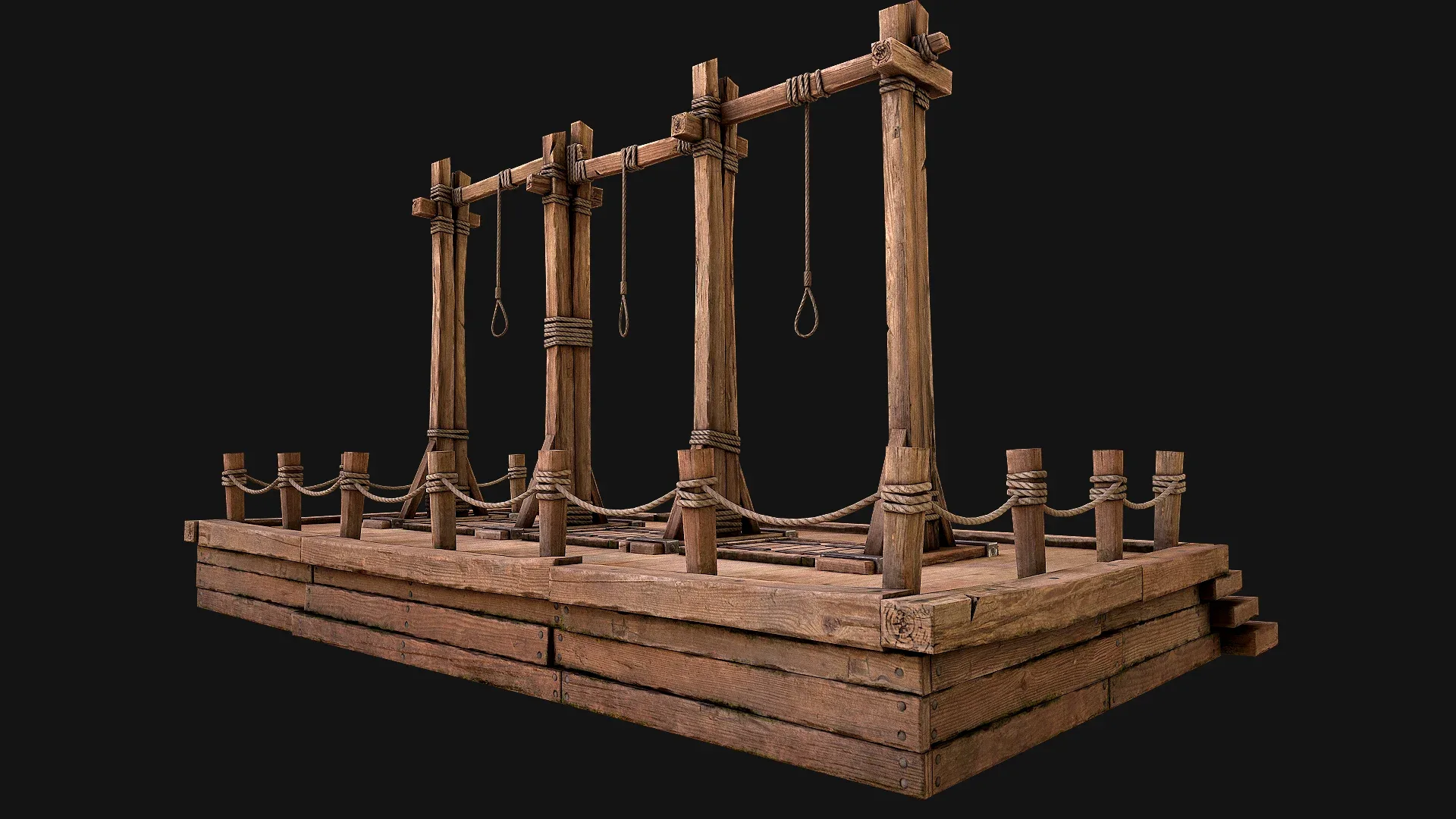 Medieval Gallows Podium Torture