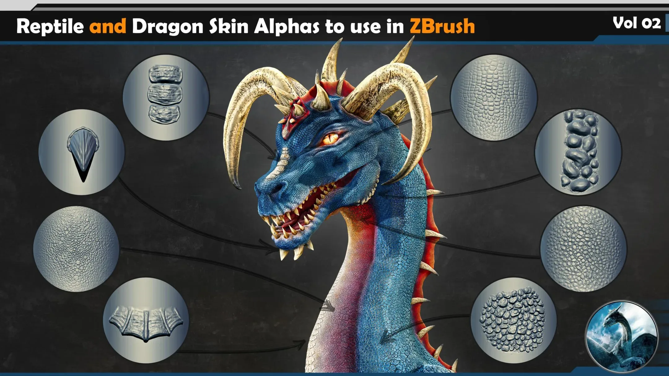135 Reptile and Dragon Skin Brushes/Alphas Bundle (30% OFF)