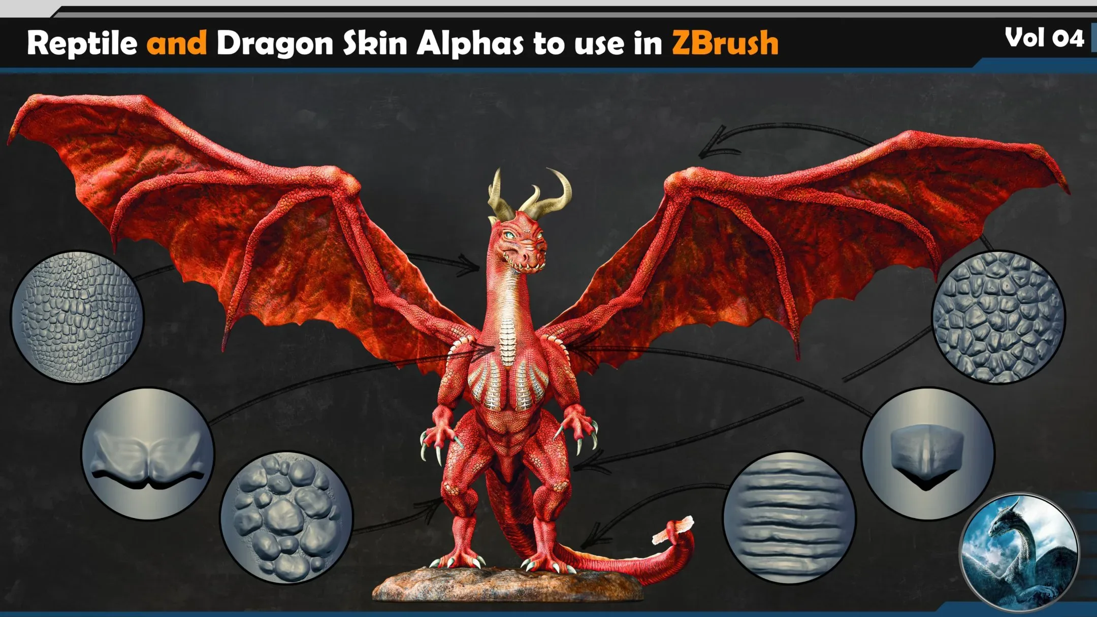135 Reptile and Dragon Skin Brushes/Alphas Bundle (30% OFF)