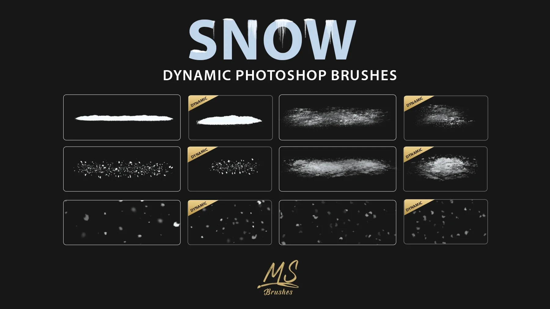 Dynamic Snow Photoshop Brushes - FlippedNormals