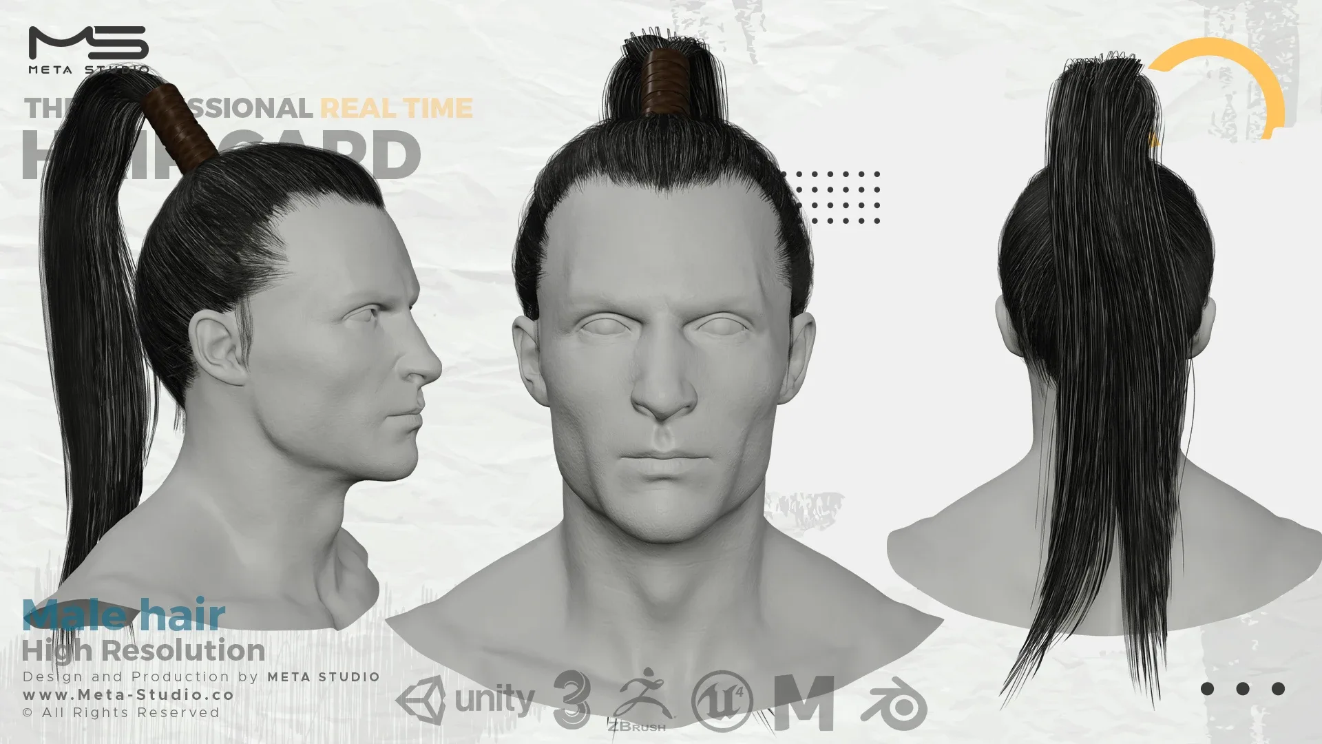 Male Hair Part 4 - Professional Realtime Hair card