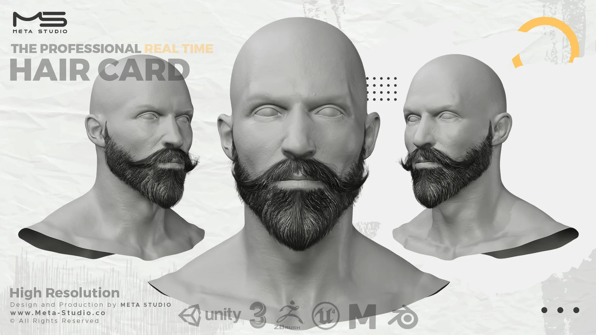 Beard and Mustache Part 5 - Professional Realtime Hair card