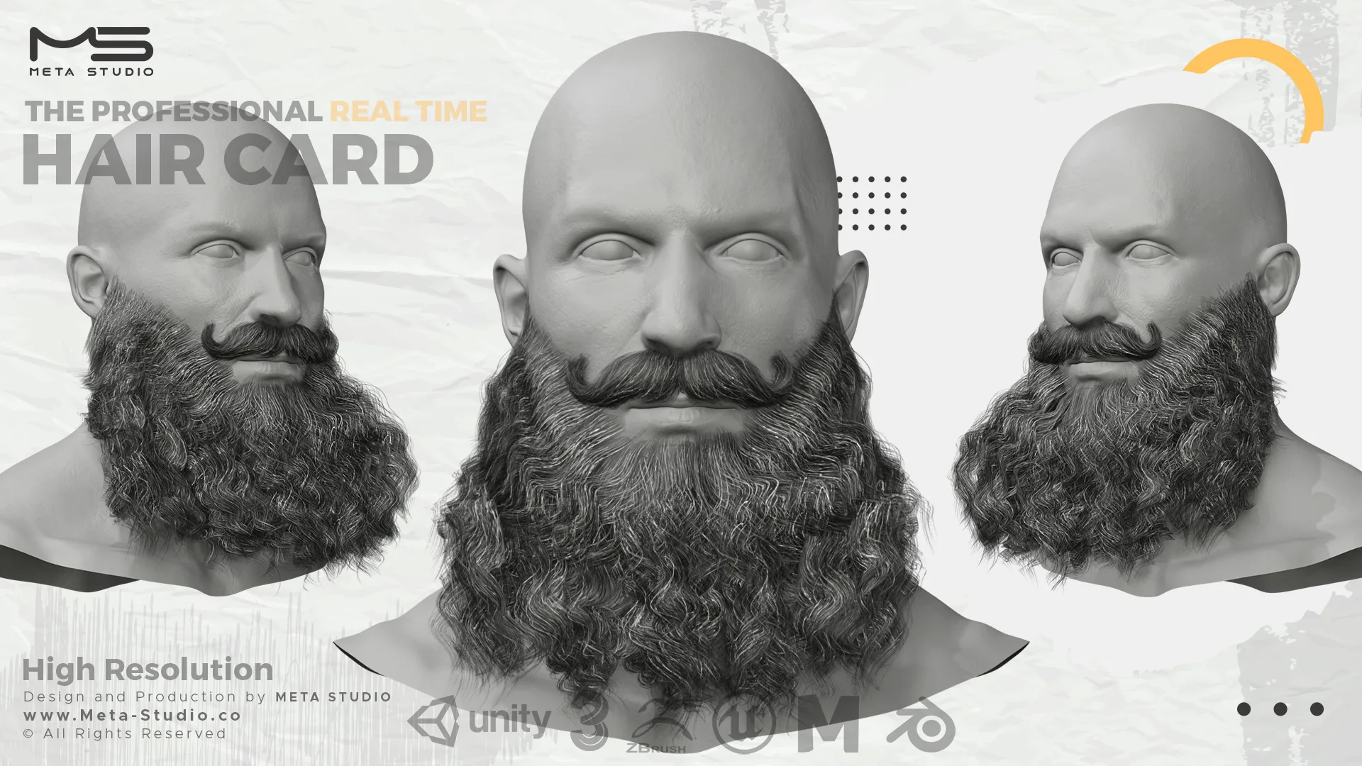 Beard and Mustache Part 5 - Professional Realtime Hair card