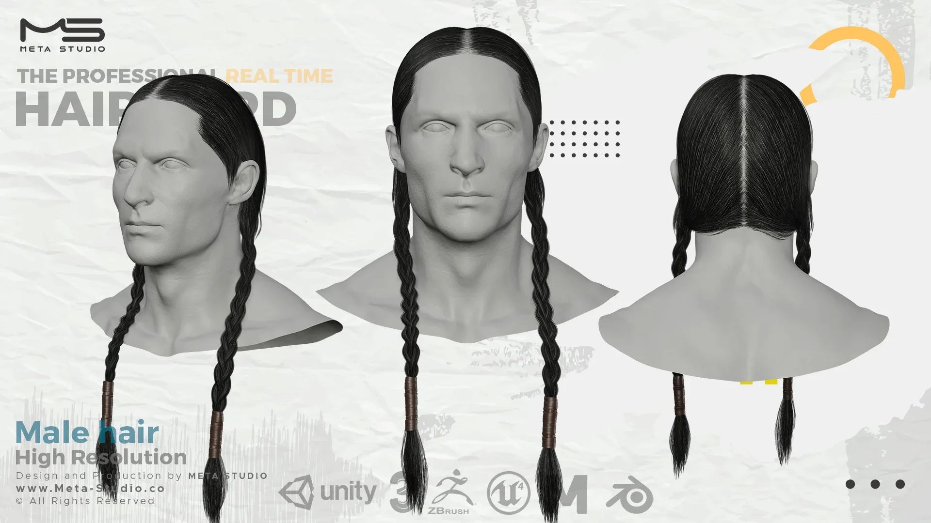 Male Hair Part 5 - Professional Realtime Hair card