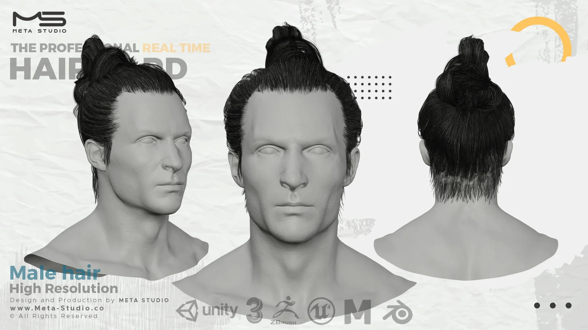Male Hair Part 5 - Professional Realtime Hair card