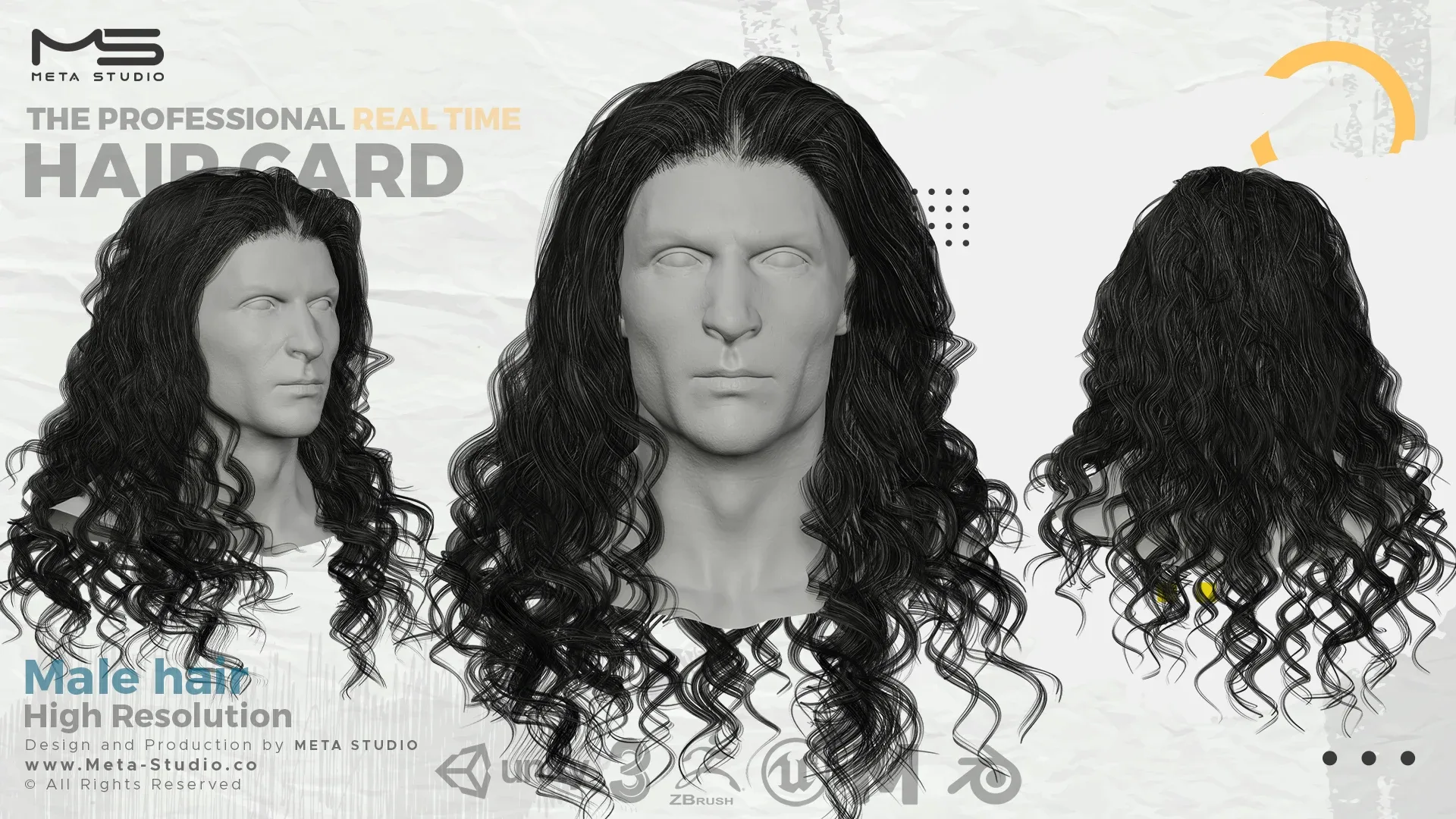 Male Hair Part 5 - Professional Realtime Hair card