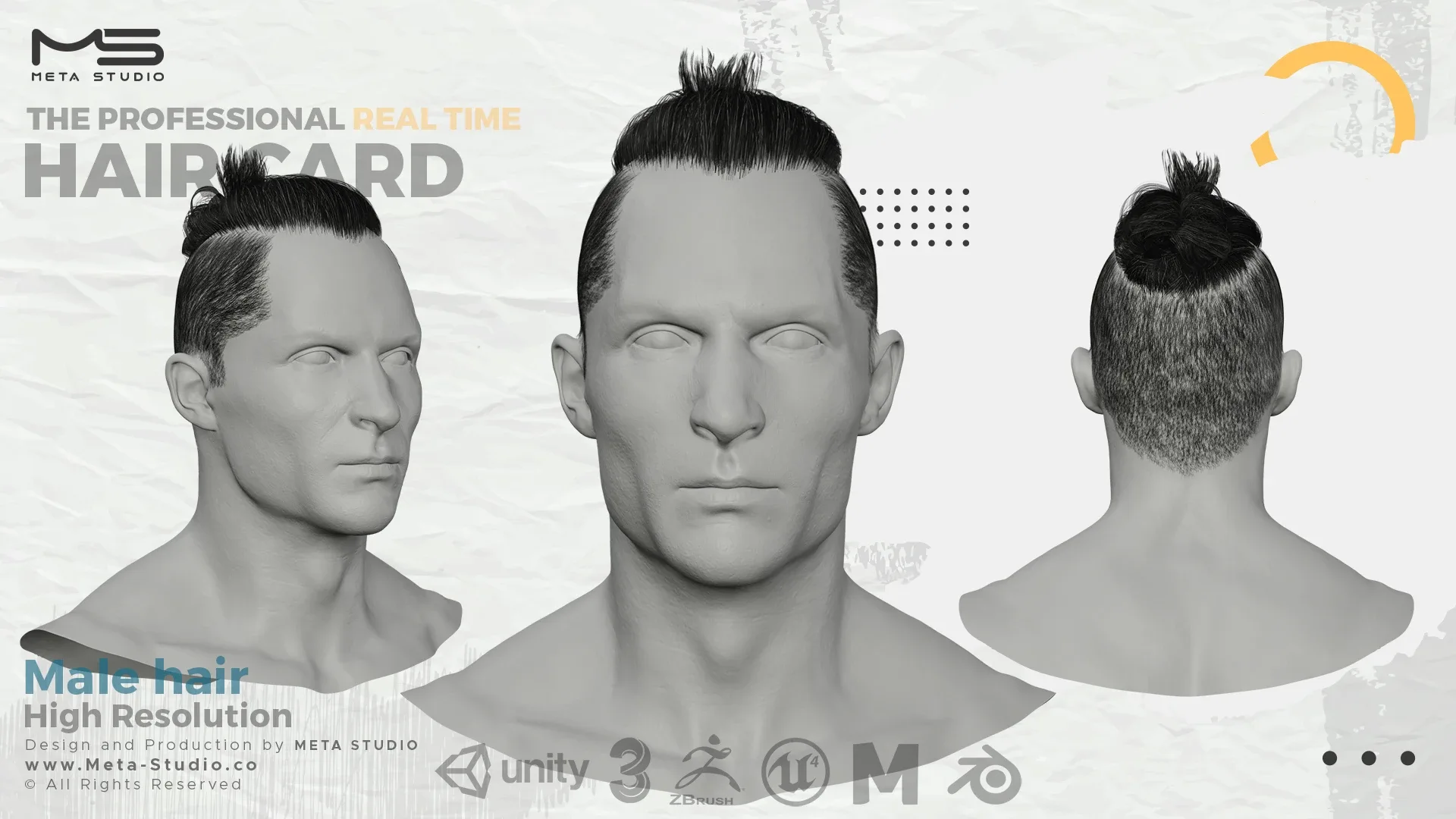 Male Hair Part 5 - Professional Realtime Hair card