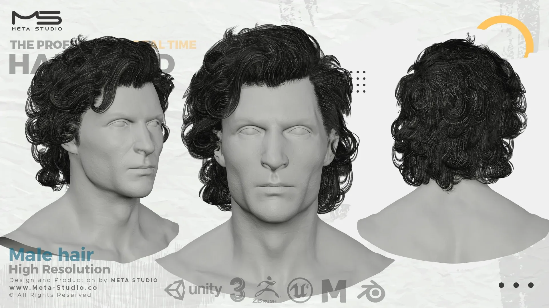 Male Hair Part 6 - Professional Realtime Hair card