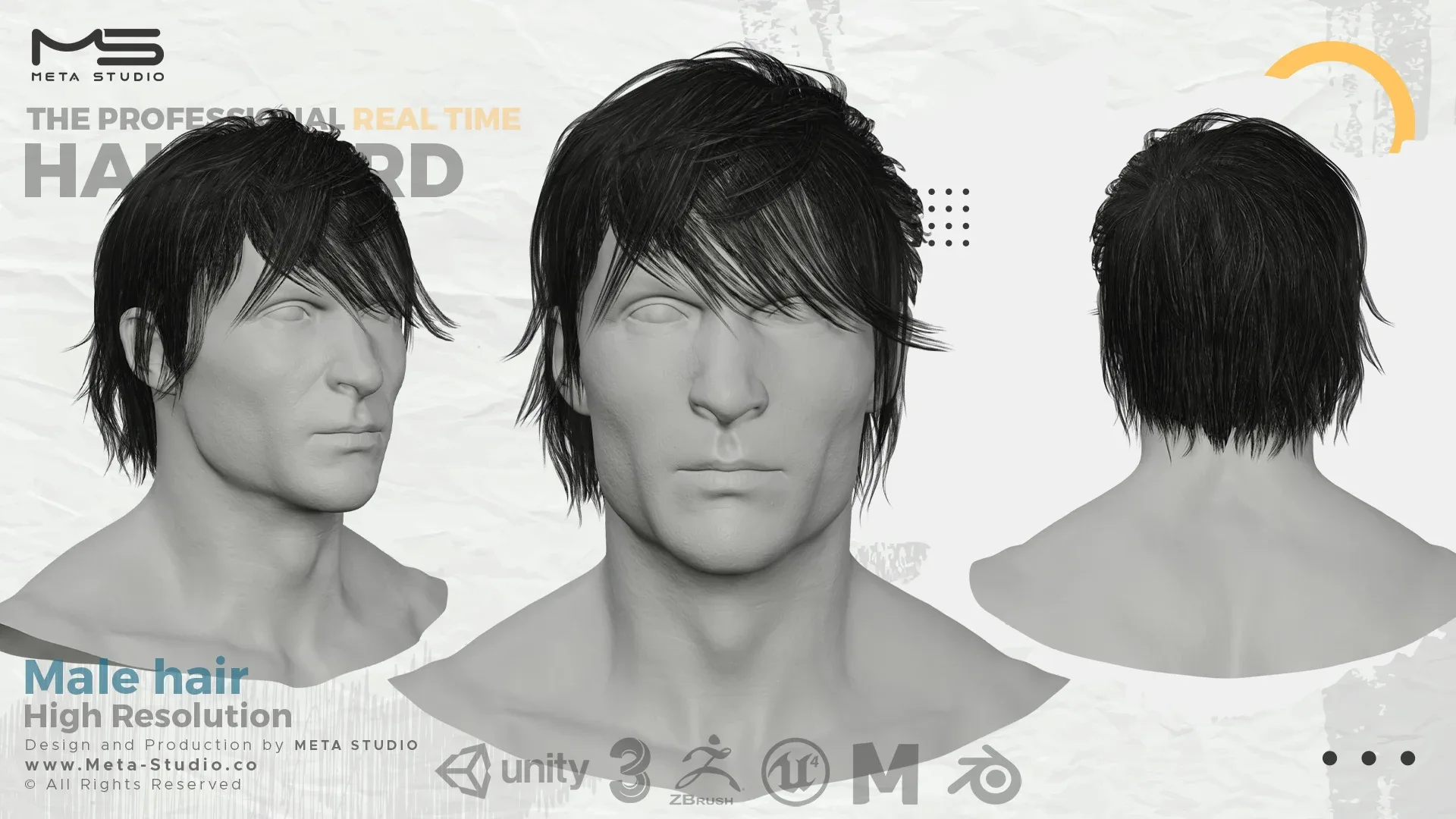 Male Hair Part 6 - Professional Realtime Hair card