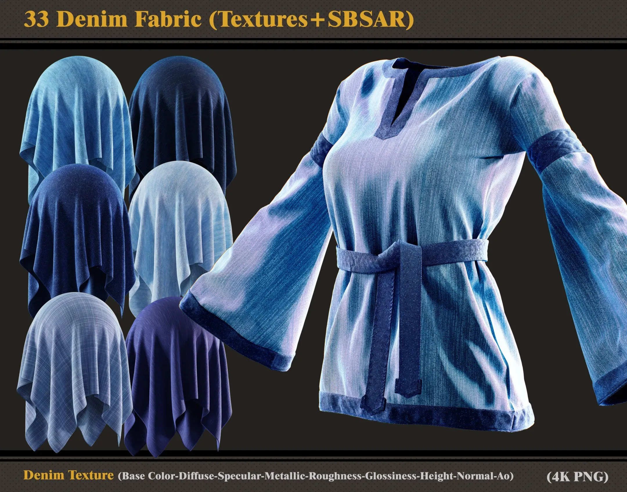 33 Denim fabric (Textures + SBSAR)