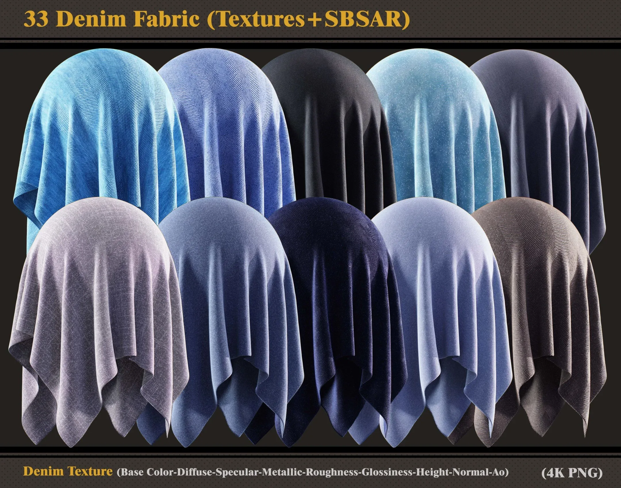 33 Denim fabric (Textures + SBSAR)