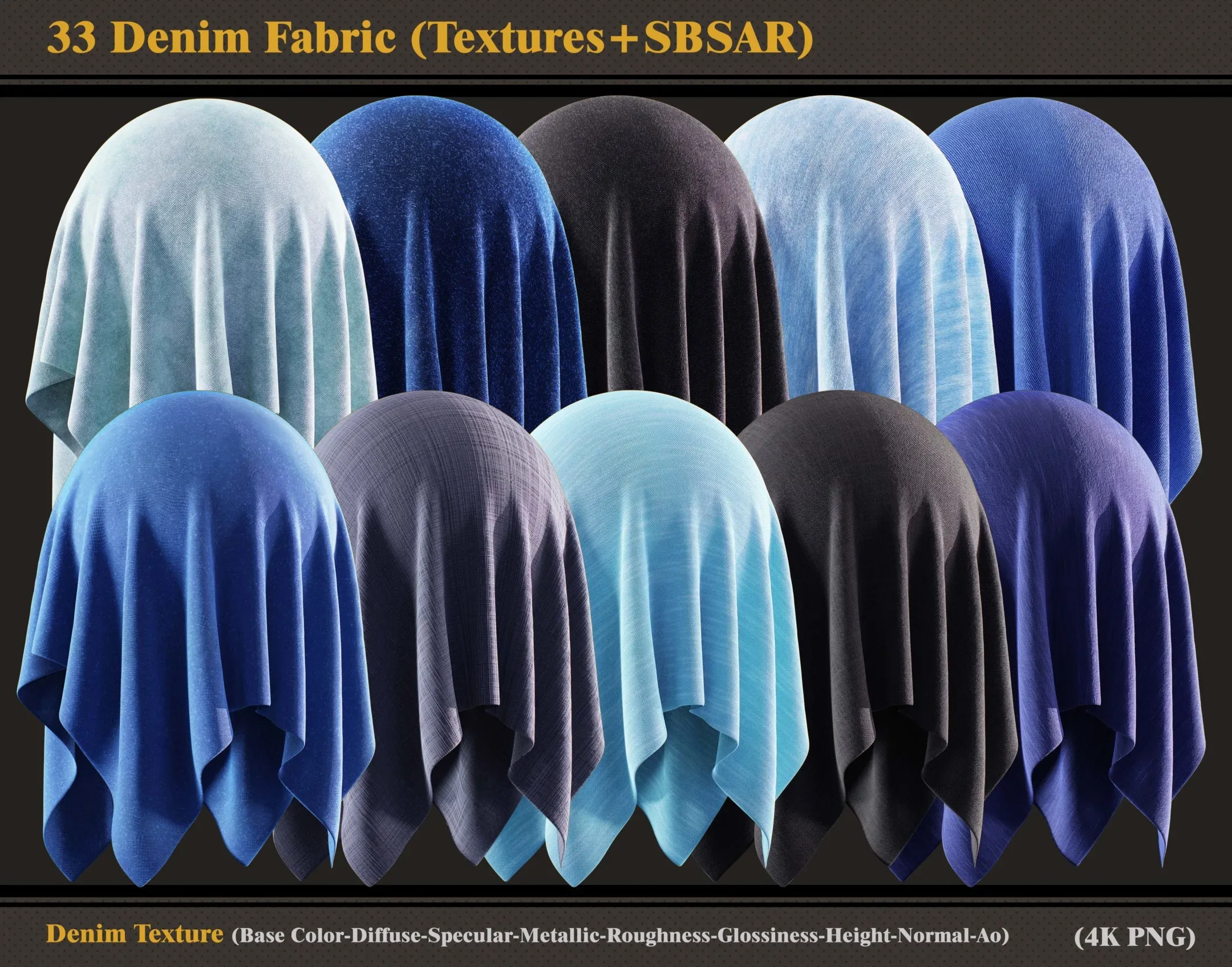 33 Denim fabric (Textures + SBSAR)