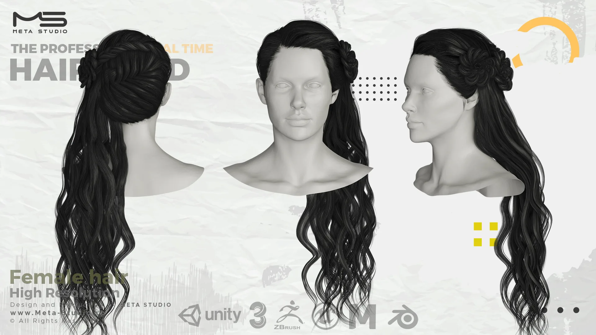 Female Hair Part 2 - Professional Realtime Hair card