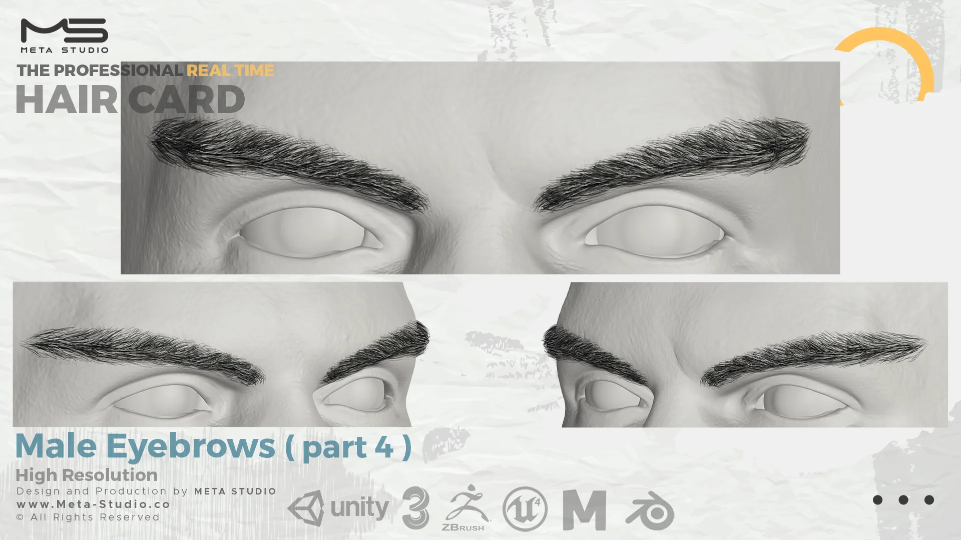 Male Eyebrows Part 4 - Professional Realtime Hair card