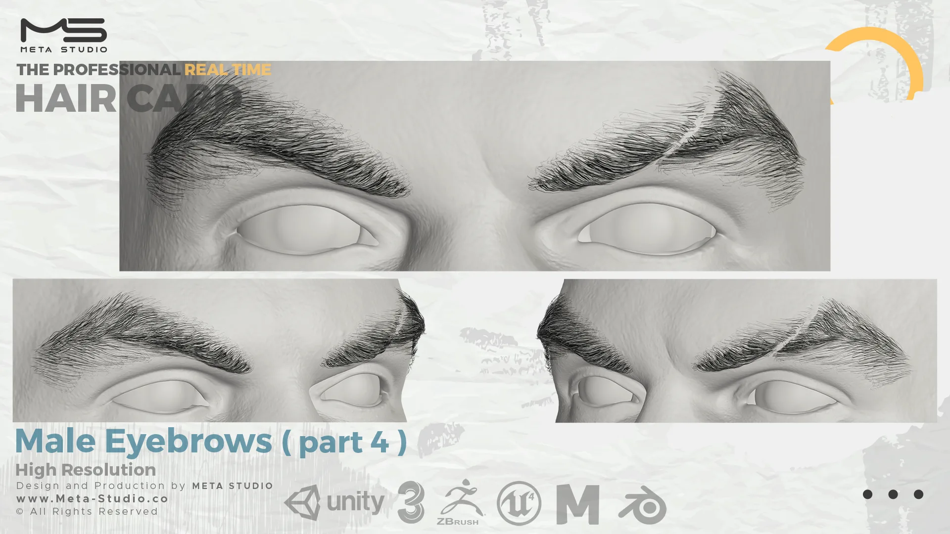 Male Eyebrows Part 4 - Professional Realtime Hair card