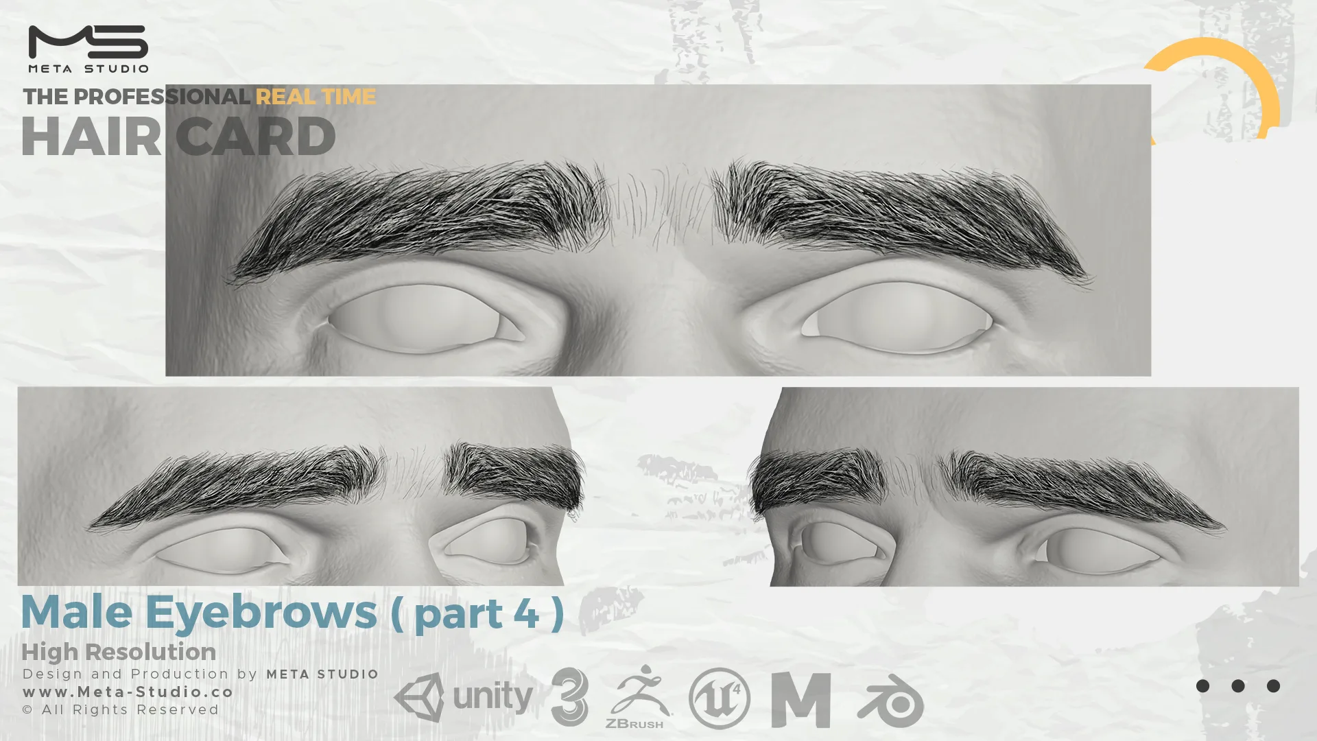 Male Eyebrows Part 4 - Professional Realtime Hair card