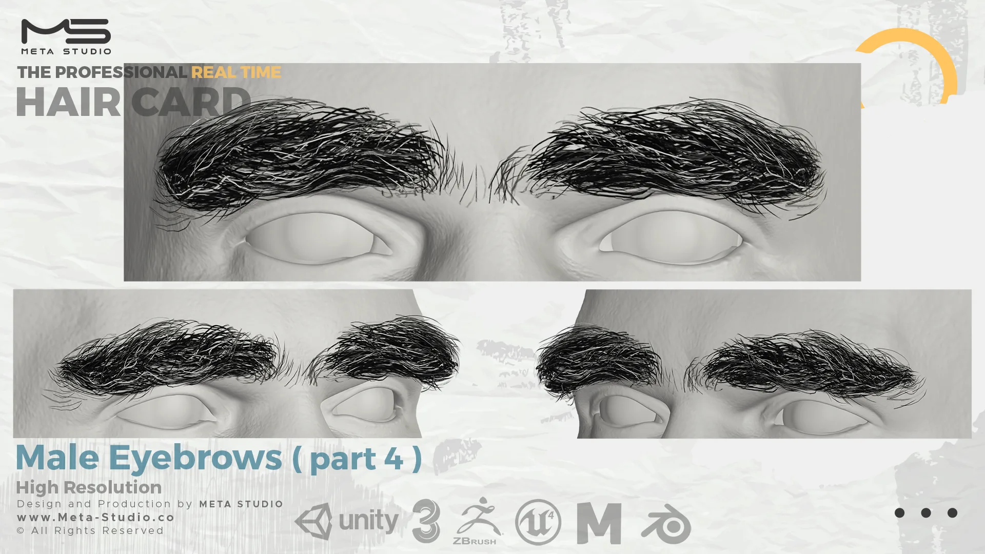 Male Eyebrows Part 4 - Professional Realtime Hair card