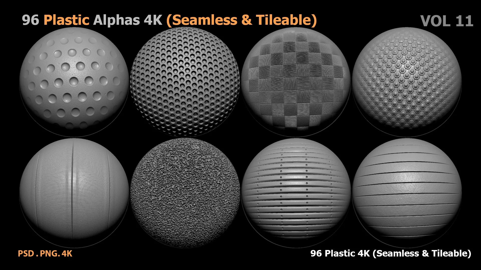 96 Plastic Alphas (Seamless & Tileable) - FlippedNormals