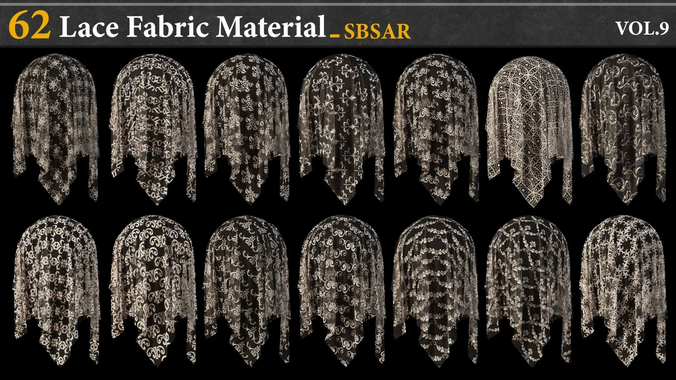 62 Lace Fabric Material_SBSAR_VOL.9
