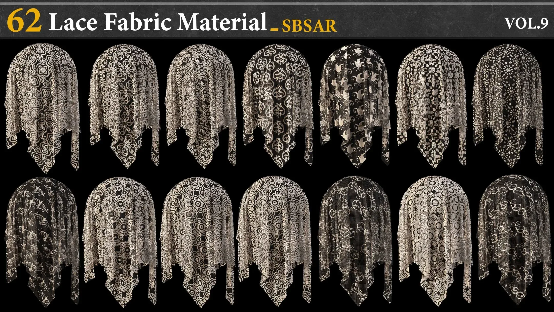 62 Lace Fabric Material_SBSAR_VOL.9