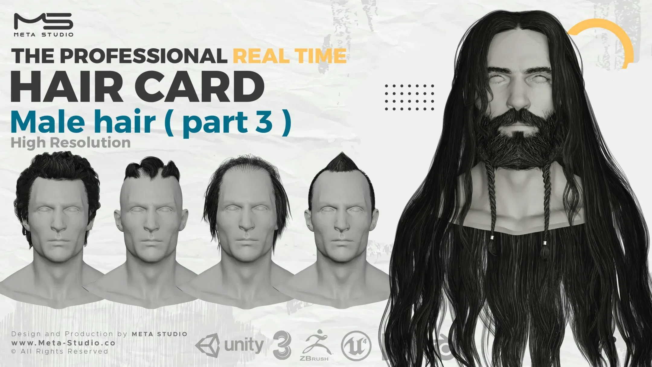 30 Male Hair (Bundle) Realtime Hair card - 50% OFF